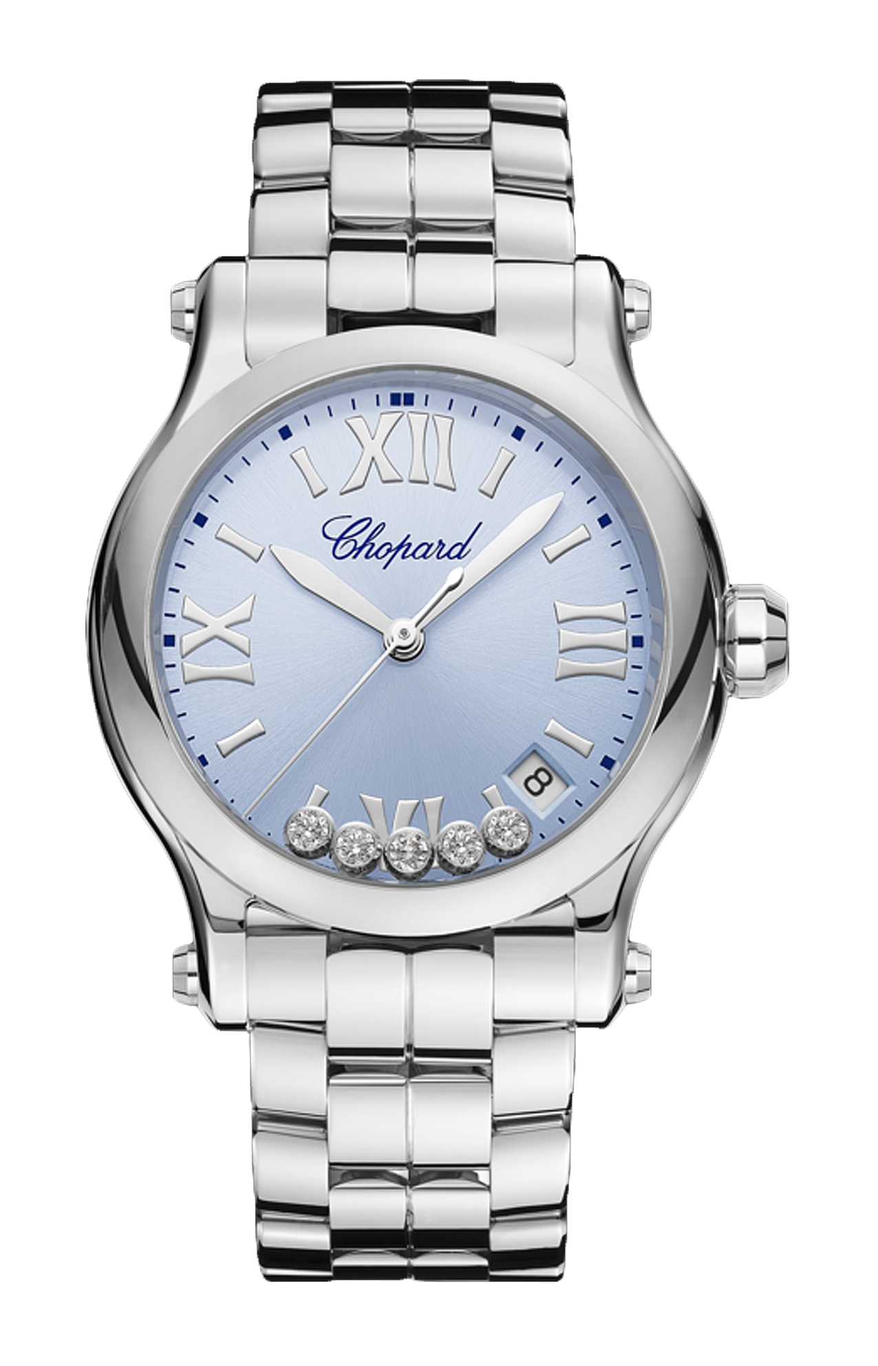 Chopard | HAPPY SPORT 36 MM, QUARZO, LUCENT STEEL&trade;, DIAMANTI - 278582 (1)