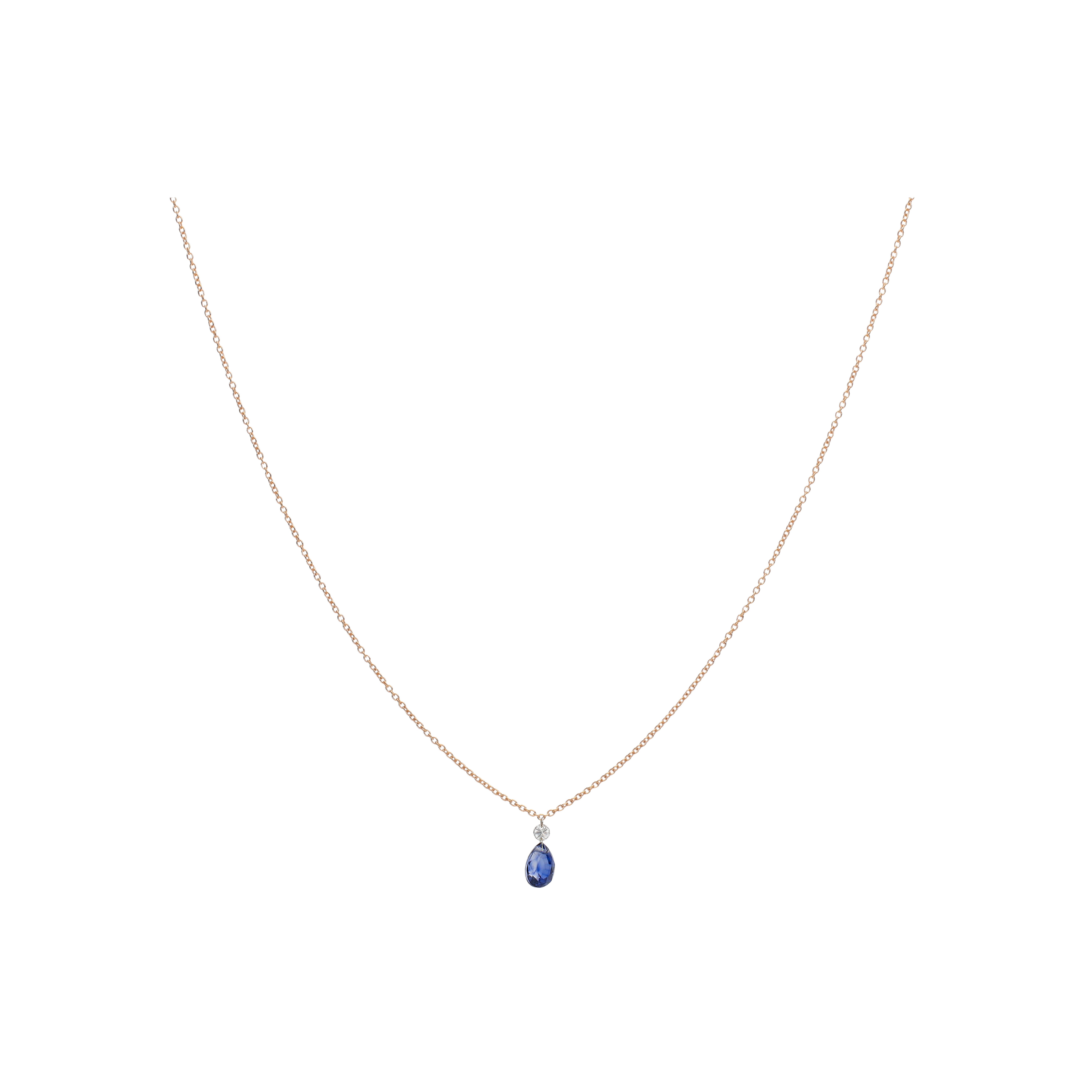 Bartorelli Italian Jewels | GIROCOLLO IN ORO ROSA CON ZAFFIRO BLU E DIAMANTE - C069/22-S0 (1)