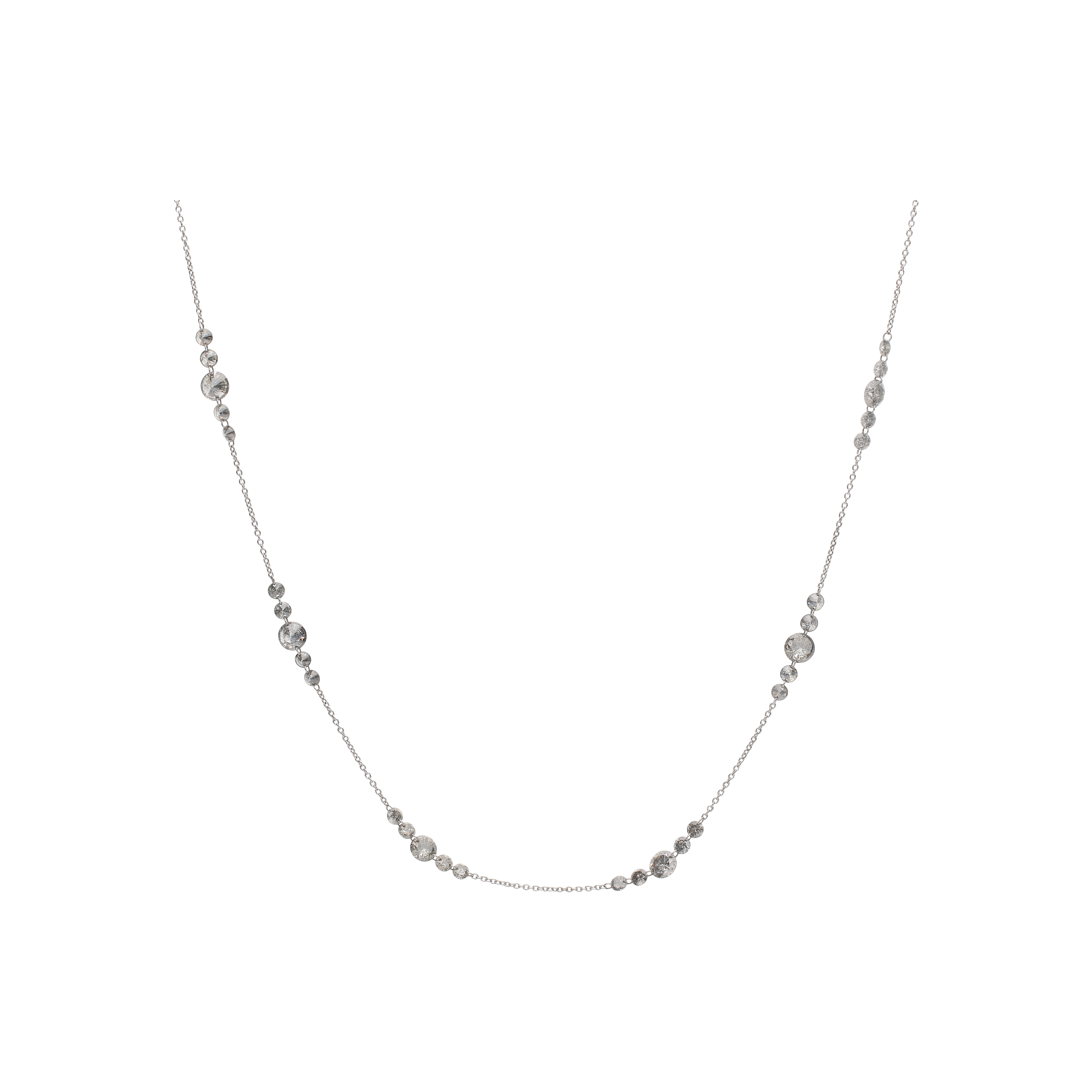 Bartorelli Italian Jewels | COLLANA IN ORO BIANCO CON DIAMANTI GRIGI - C065/7/2-S0 (1)