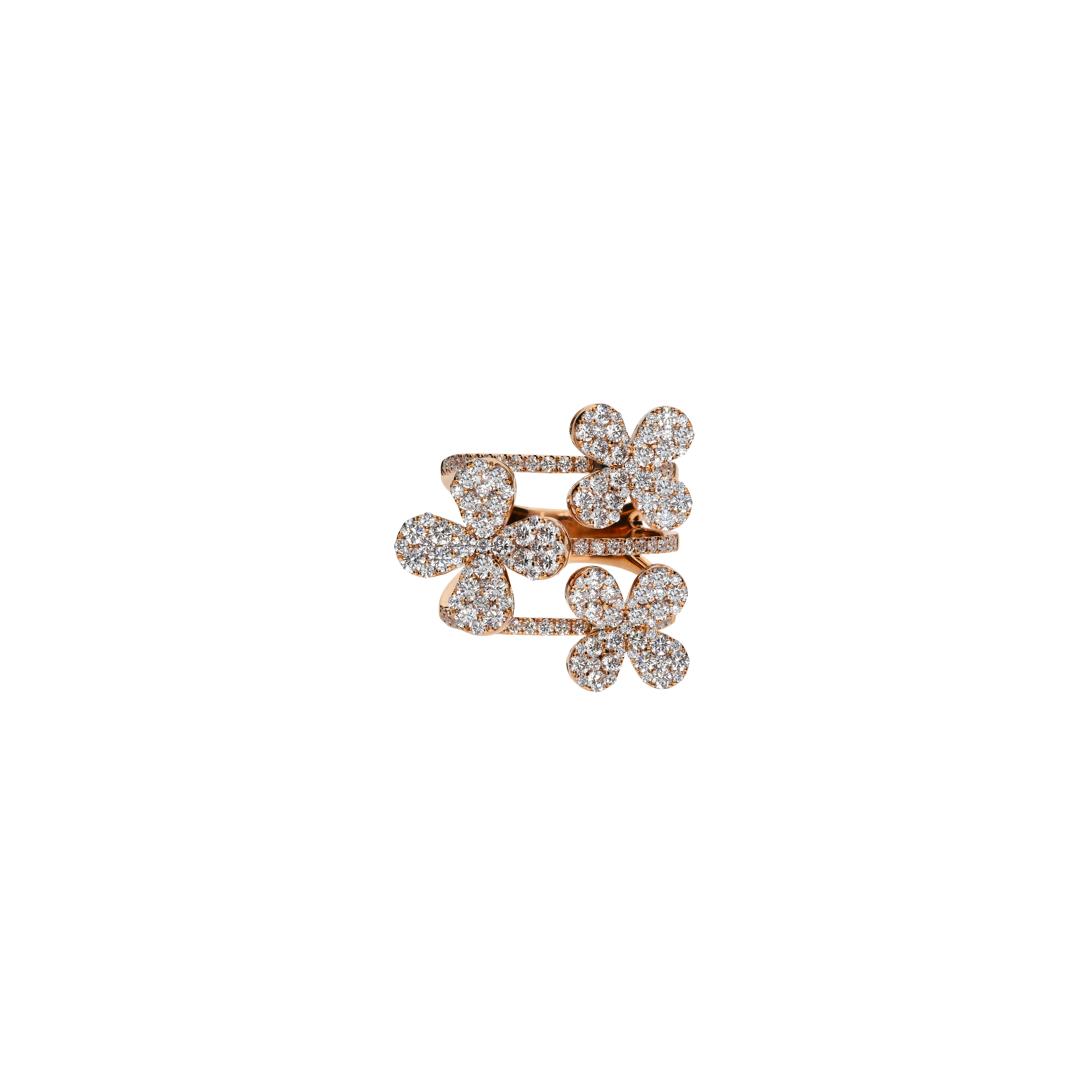 Bartorelli Italian Jewels | ANELLO IN ORO ROSA E FIORI DI DIAMANTI - 1AN0271604/1 (2)