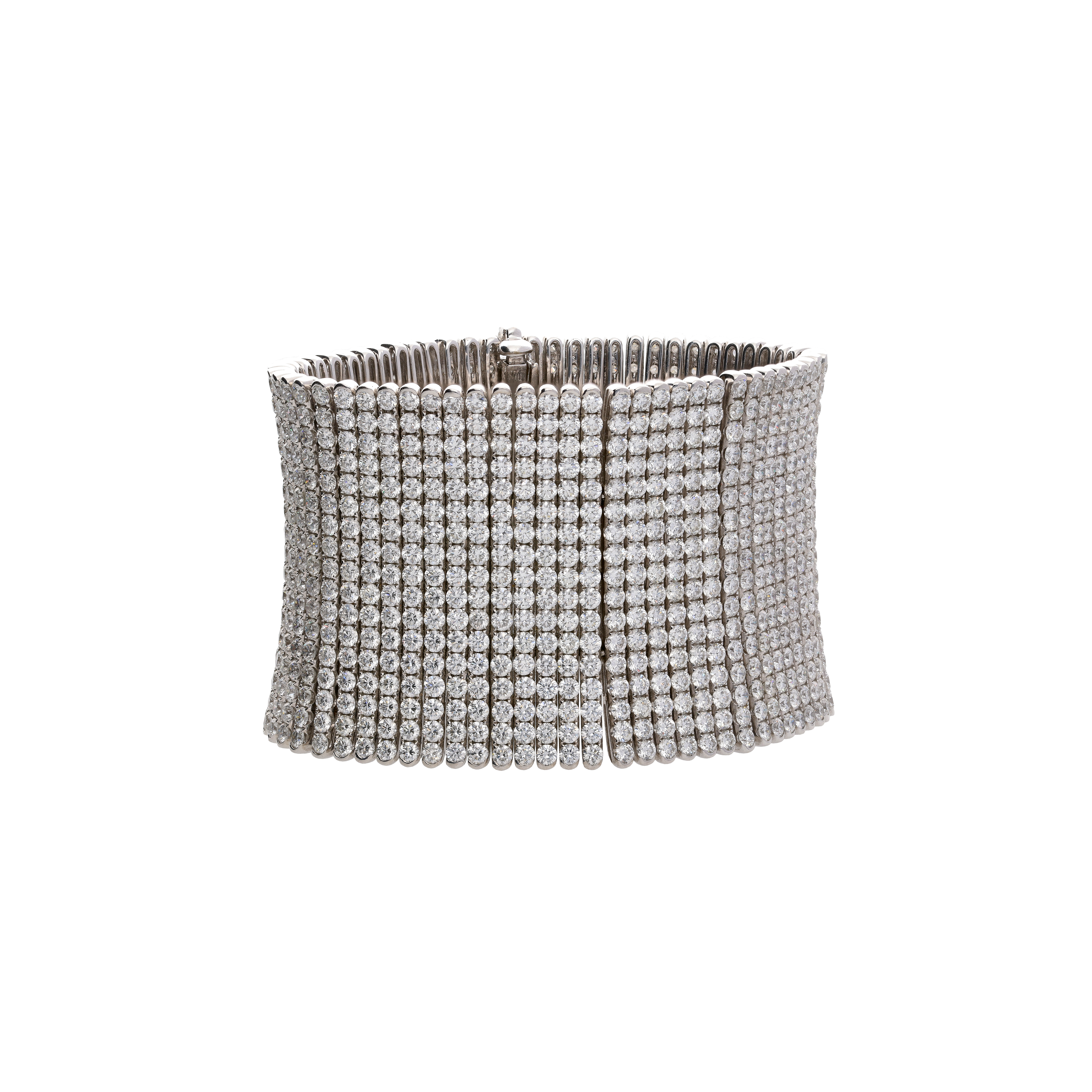 Bartorelli Italian Jewels | BRACCIALE TENNIS FASCIA ALTA IN ORO BIANCO FULL PAV&Eacute; DI DIAMANTI - 1PU1210048/1 (1)
