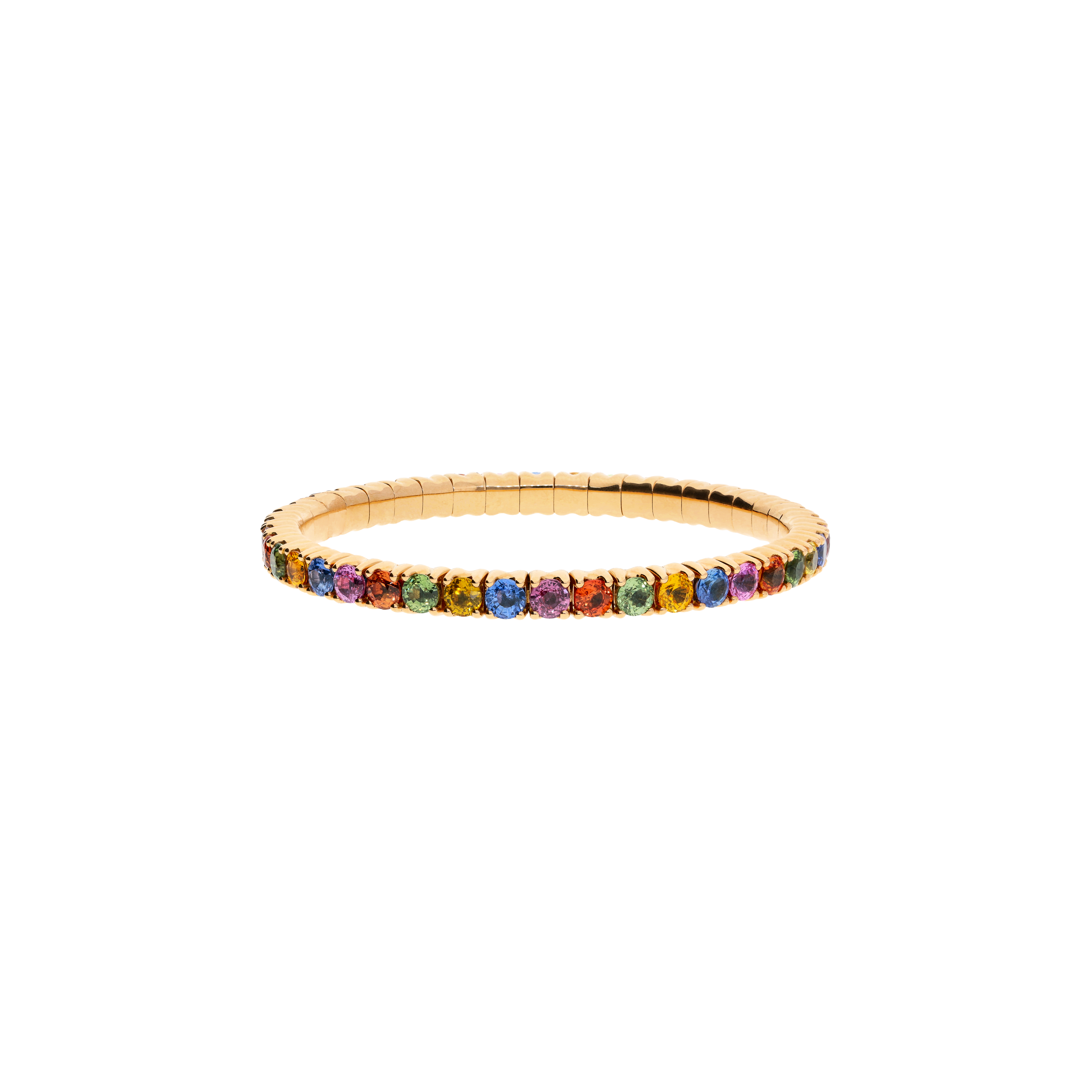 Bartorelli Italian Jewels | BRACCIALE TENNIS ELASTICO RAINBOW IN ORO ROSA E ZAFFIRI MULTICOLOR - 1PU1790011/42/9 (1)