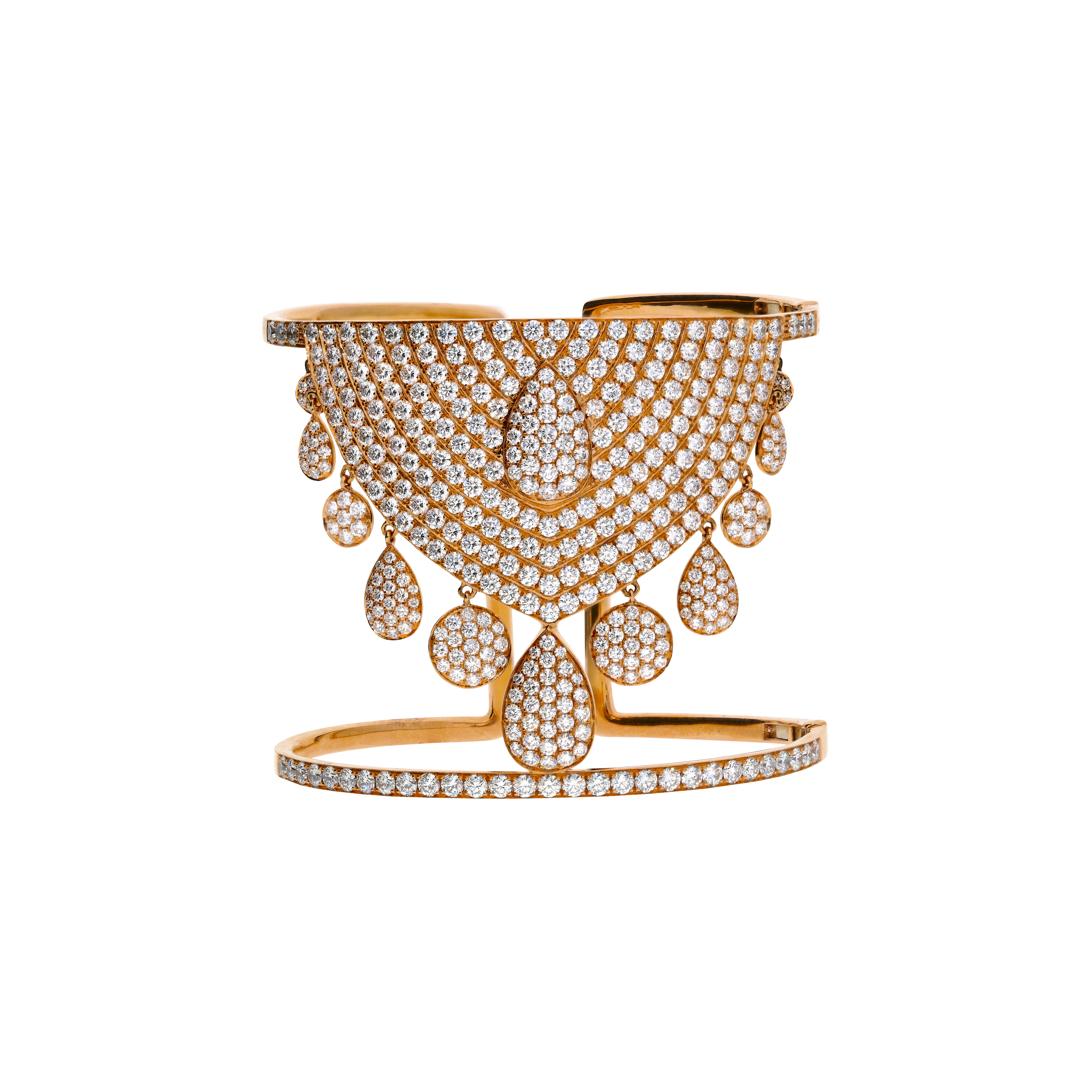 Bartorelli Italian Jewels | BRACCIALE RIGIDO ALTO IN ORO ROSA FULL PAV&Eacute; DI DIAMANTI - 1PU0270151/1 (1)