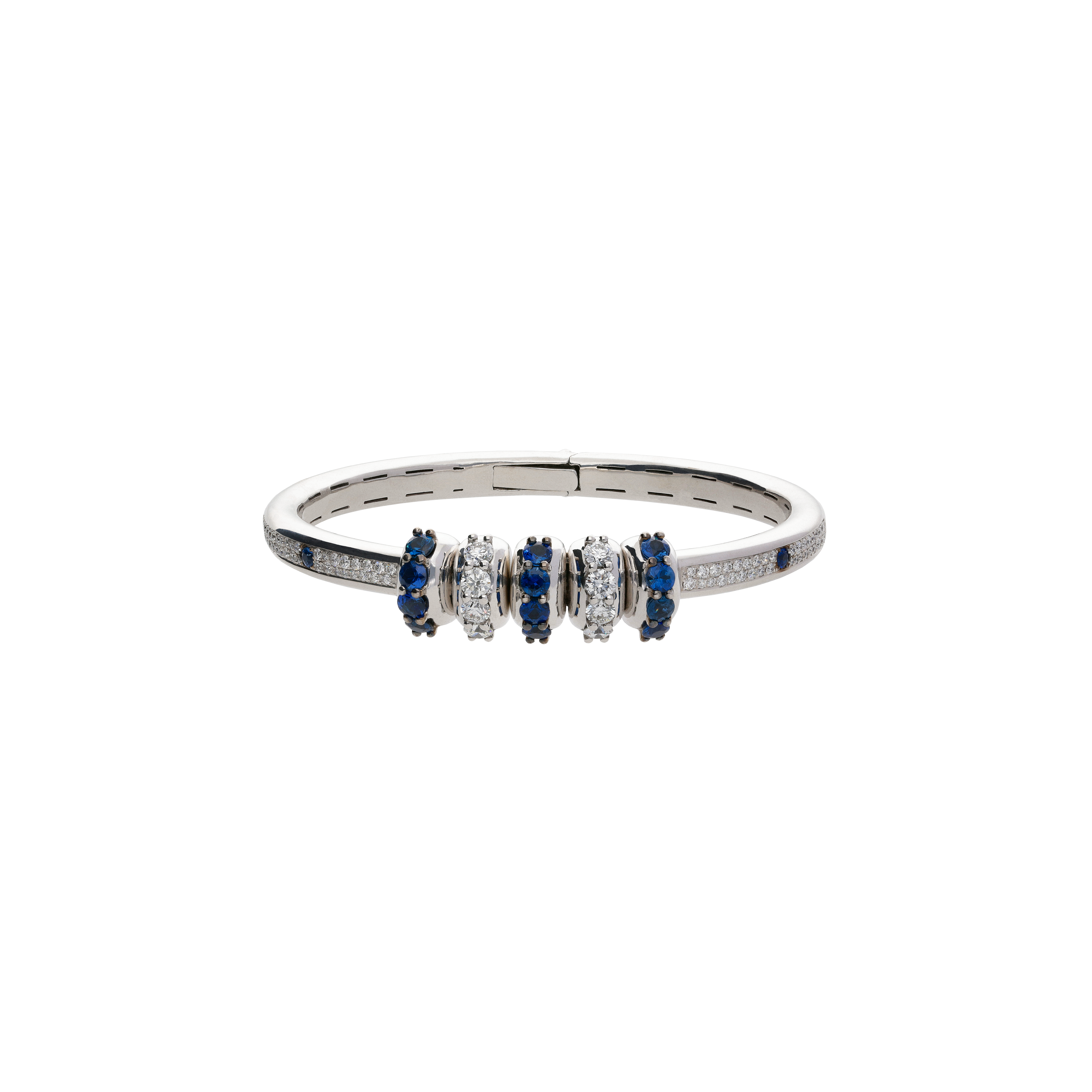 Bartorelli Italian Jewels | BRACCIALE RIGIDO IN ORO BIANCO CON DIAMANTI E ZAFFIRI BLU - 1PU0032203/1 (1)