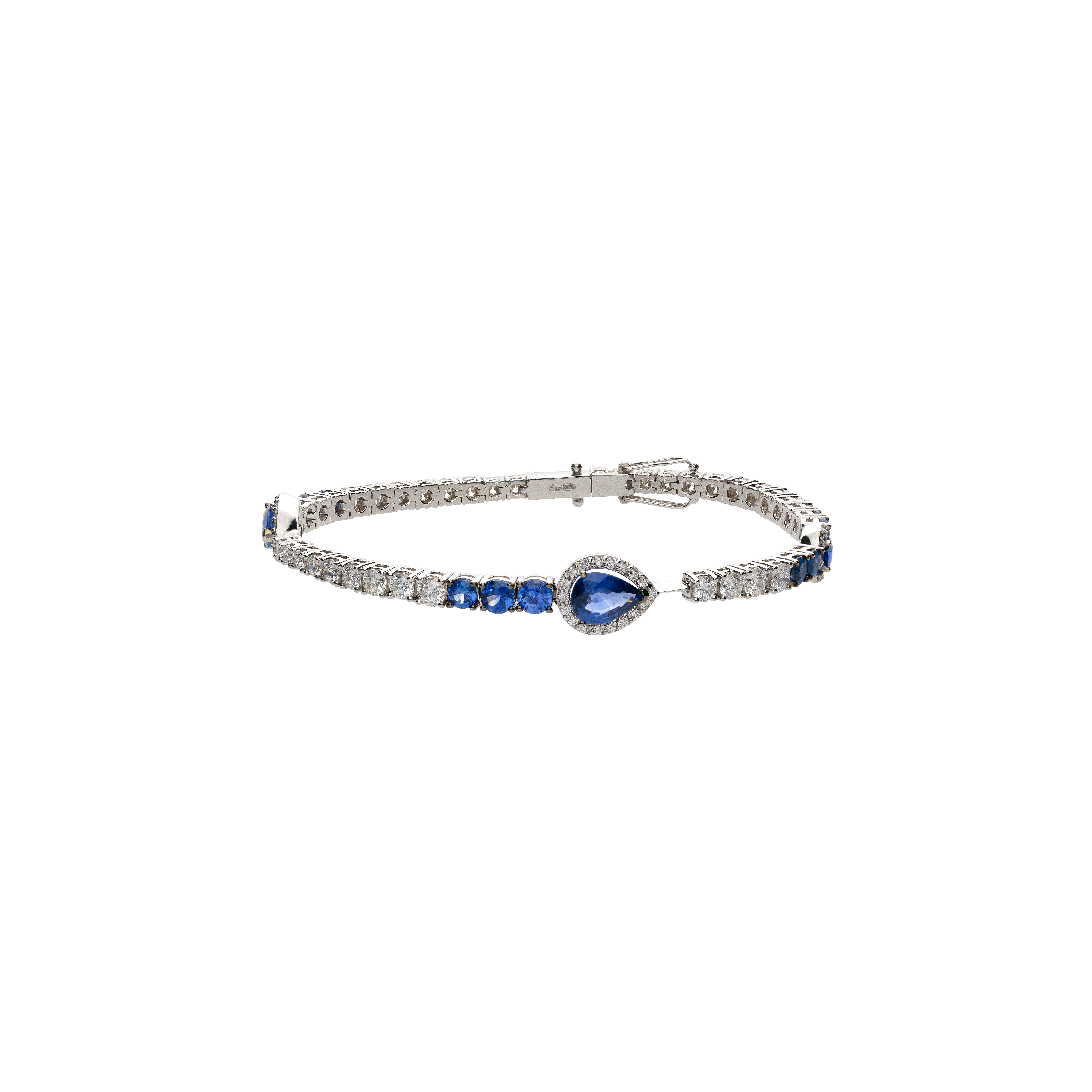Bartorelli Italian Jewels | BRACCIALE SEMIRIGIDO IN ORO BIANCO CON DIAMANTI E ZAFFIRI BLU - 1PU1790020/1 (1)