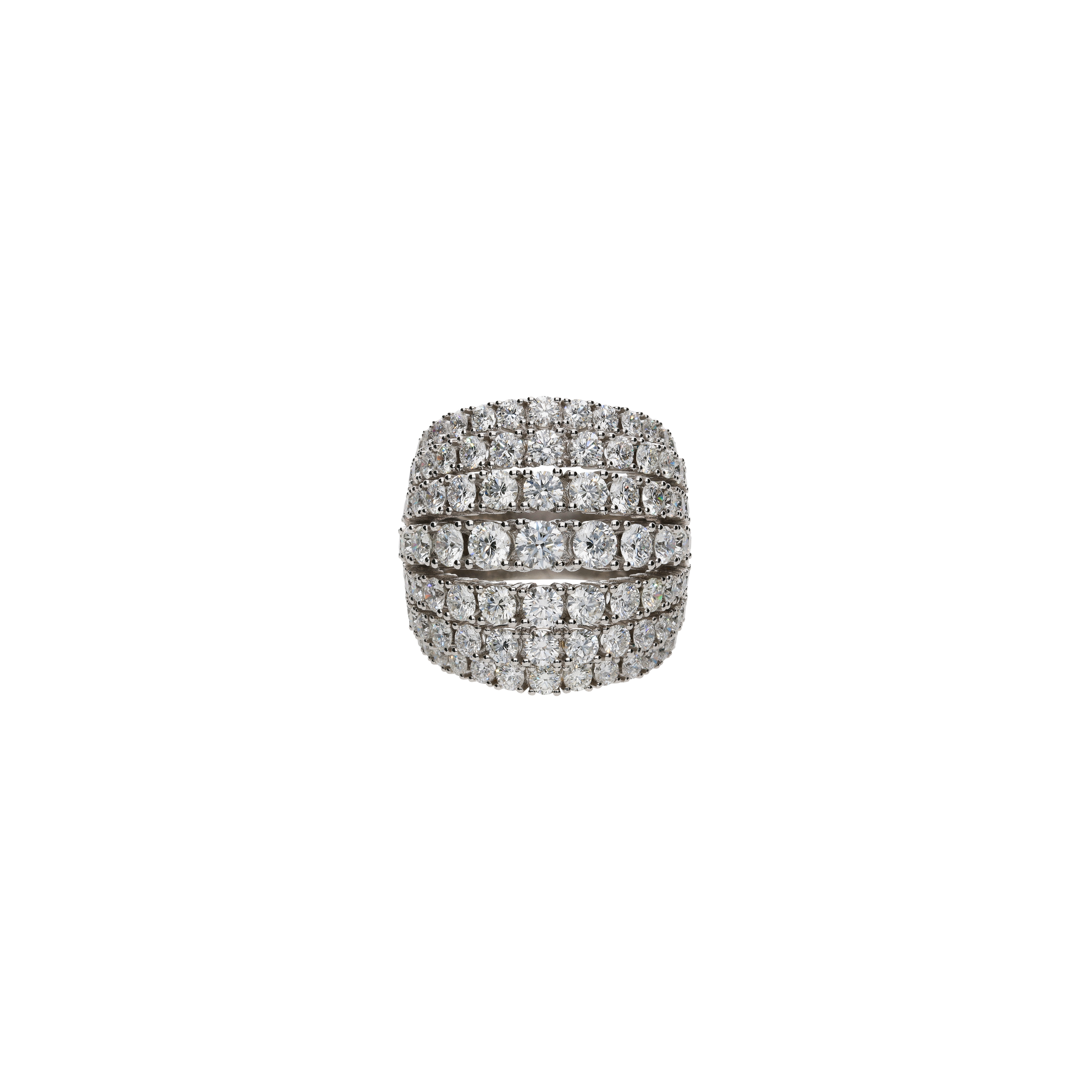 Bartorelli Italian Jewels | ANELLO BOMBATO IN ORO BIANCO FULL PAV&Eacute; DI DIAMANTI - 1AN1790005/3 (2)