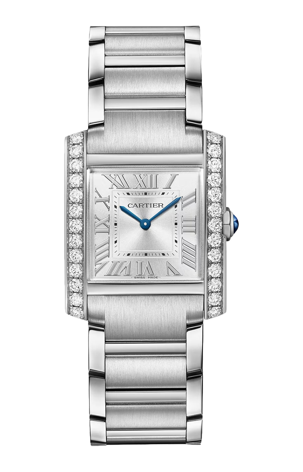 Cartier | TANK FRAN&Ccedil;AISE, MODELLO MEDIO, ACCIAIO, DIAMANTI, QUARZO - W4TA0028 (1)