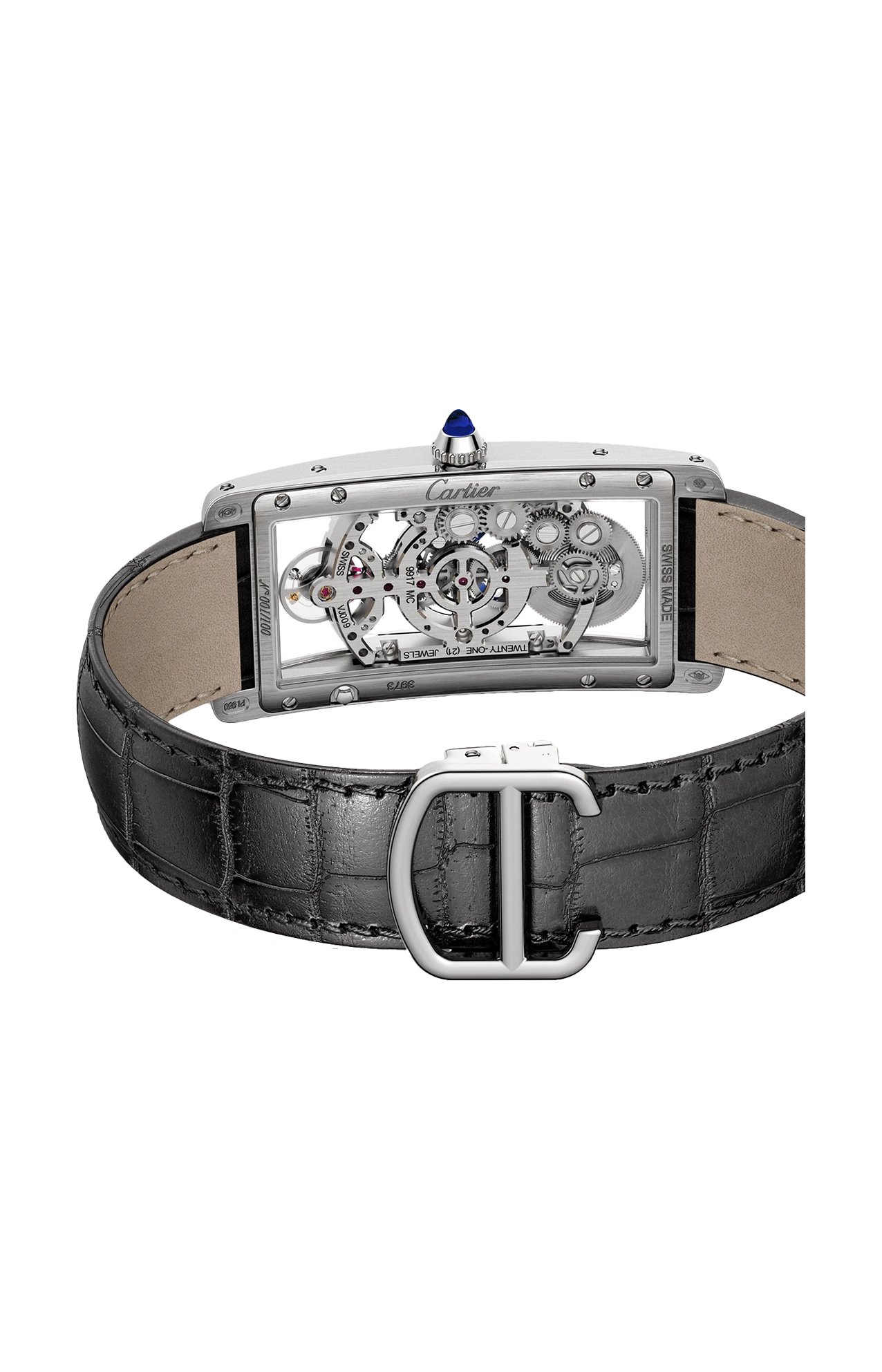 Cartier | TANK CINTR&Eacute;E, PLATINO, SCHELETRATO, MANUALE - WHTA0022 (2)