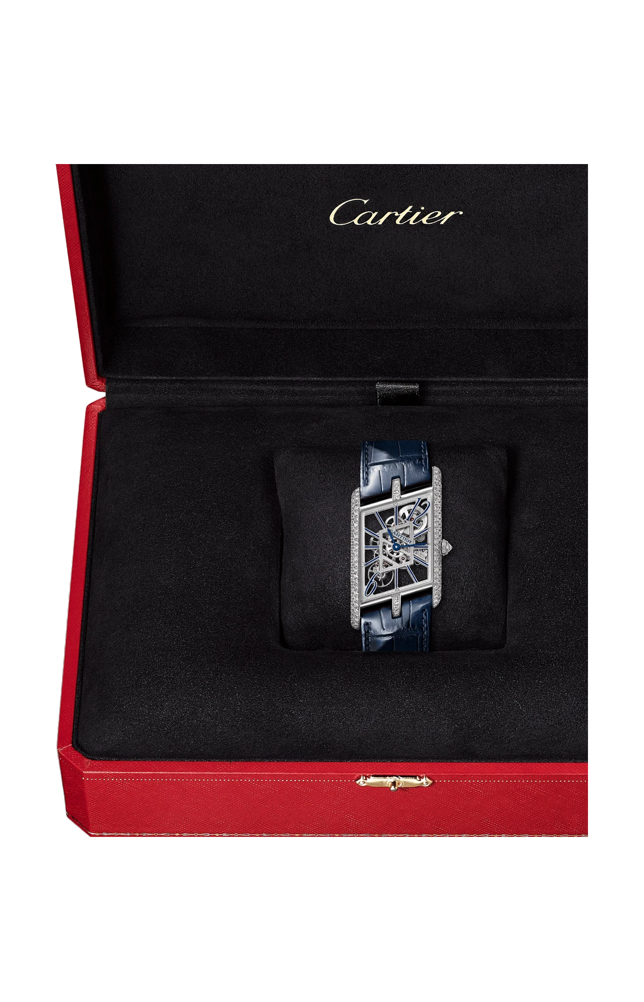 Cartier | TANK ASYM&Eacute;TRIQUE, PLATINO, DIAMANTI, SCHELETRATO, MANUALE - LIMITED EDITION - HPI01370 (3)