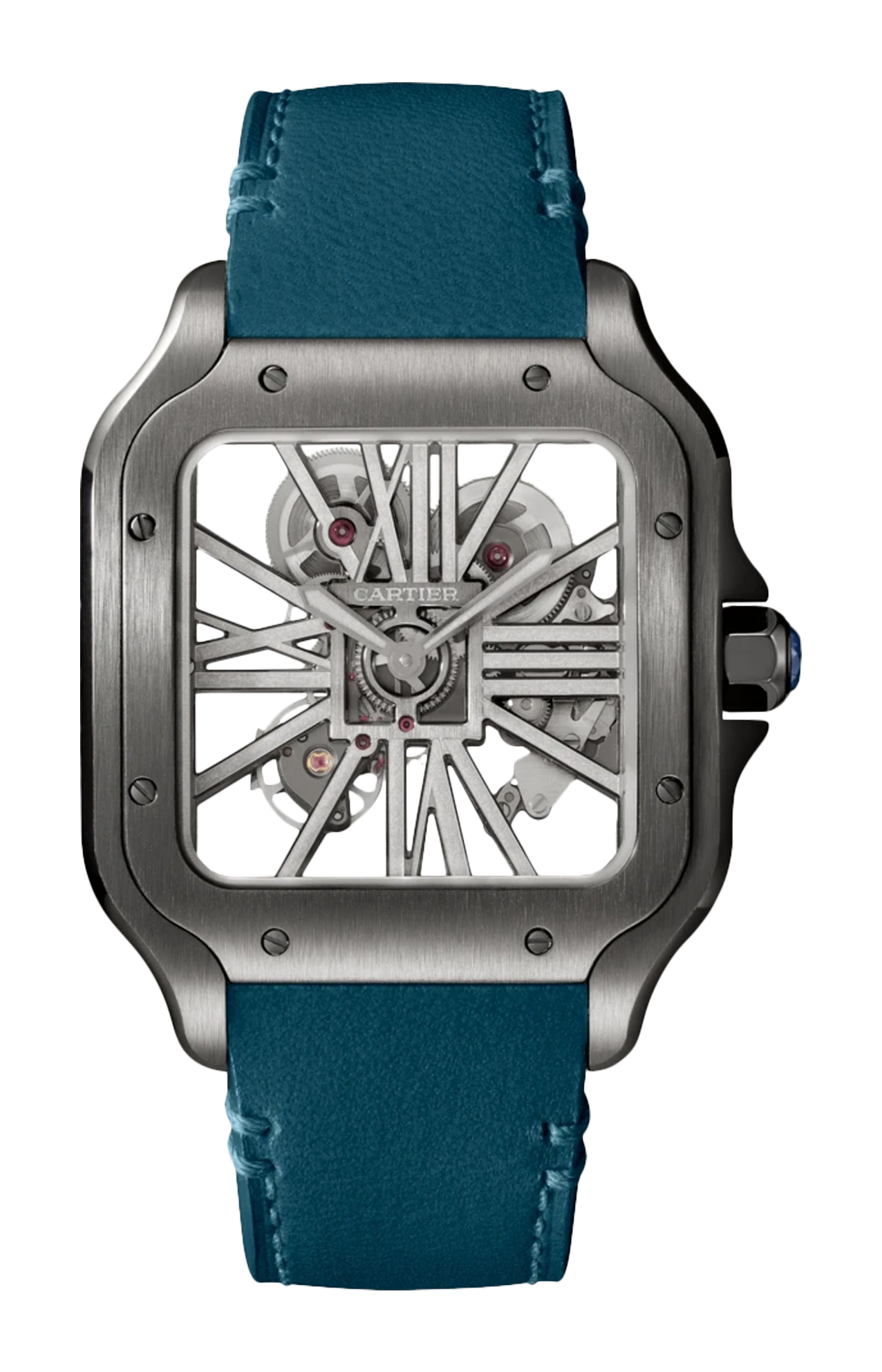 Cartier | SANTOS DE CARTIER MODELLO GRANDE, SCHELETRATO, ACCIAIO, MANUALE - WHSA0023 (2)