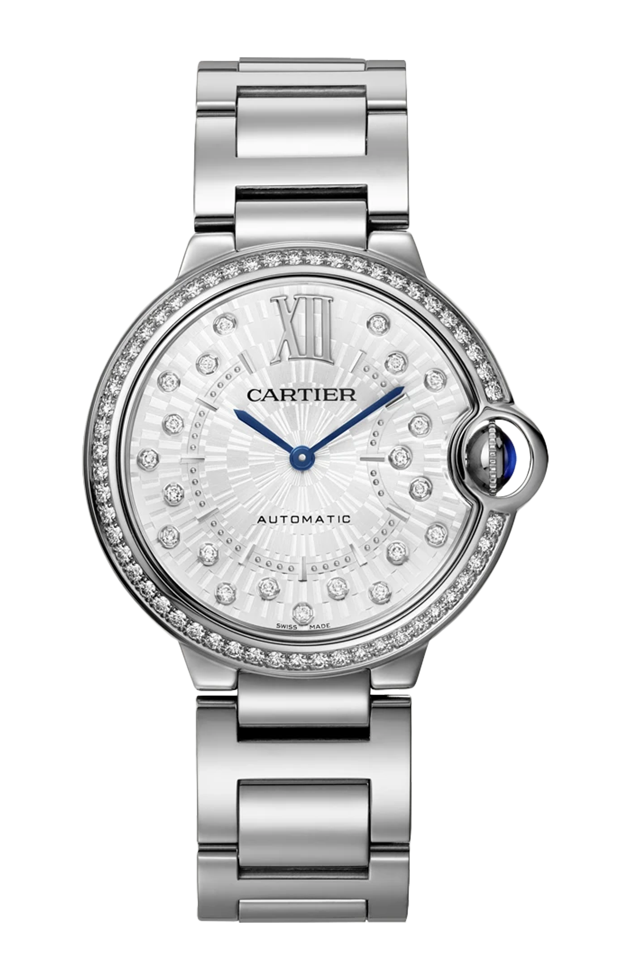 Cartier | BALLON BLEU DE CARTIER 36 MM, AUTOMATICO, ACCIAIO, DIAMANTI - W4BB0036 (1)
