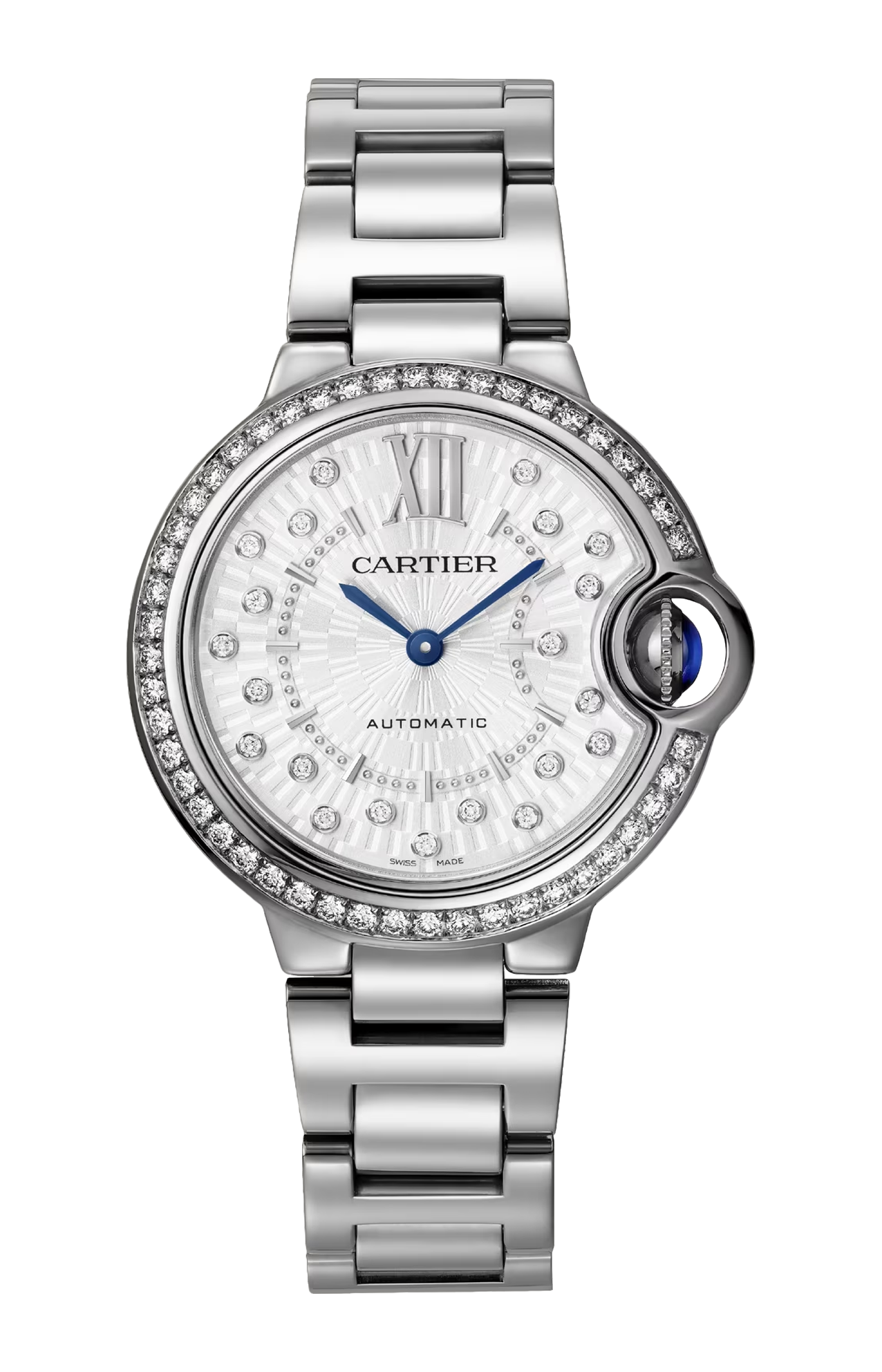 Cartier | BALLON BLEU DE CARTIER 33 MM, AUTOMATICO, ACCIAIO, DIAMANTI - W4BB0035 (1)
