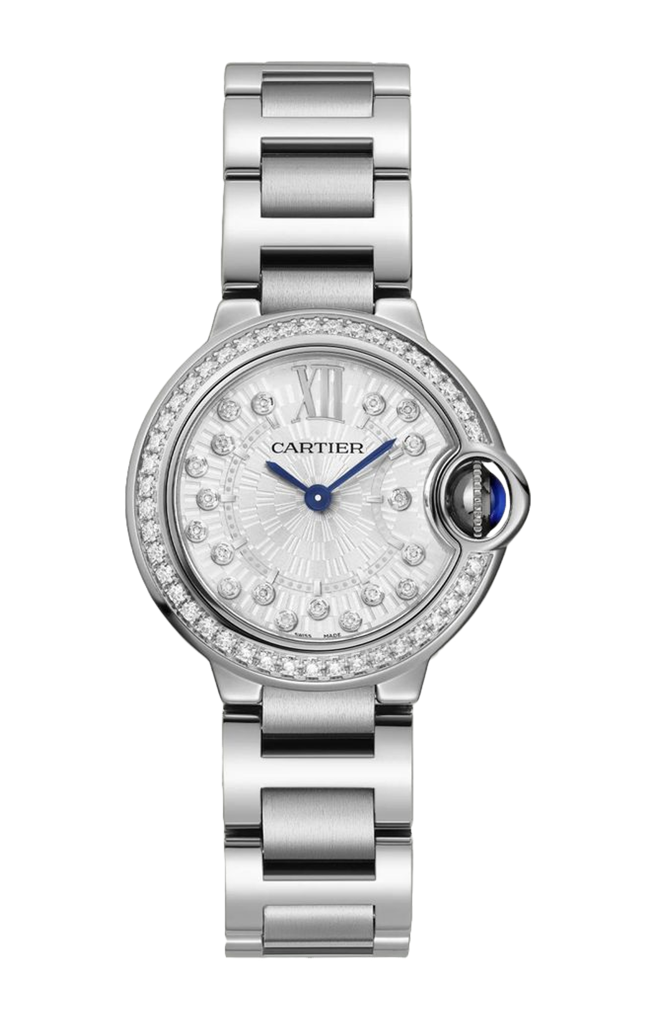 Cartier | BALLON BLEU DE CARTIER 28 MM,  QUARZO, ACCIAIO, DIAMANTI - W4BB0034 (1)