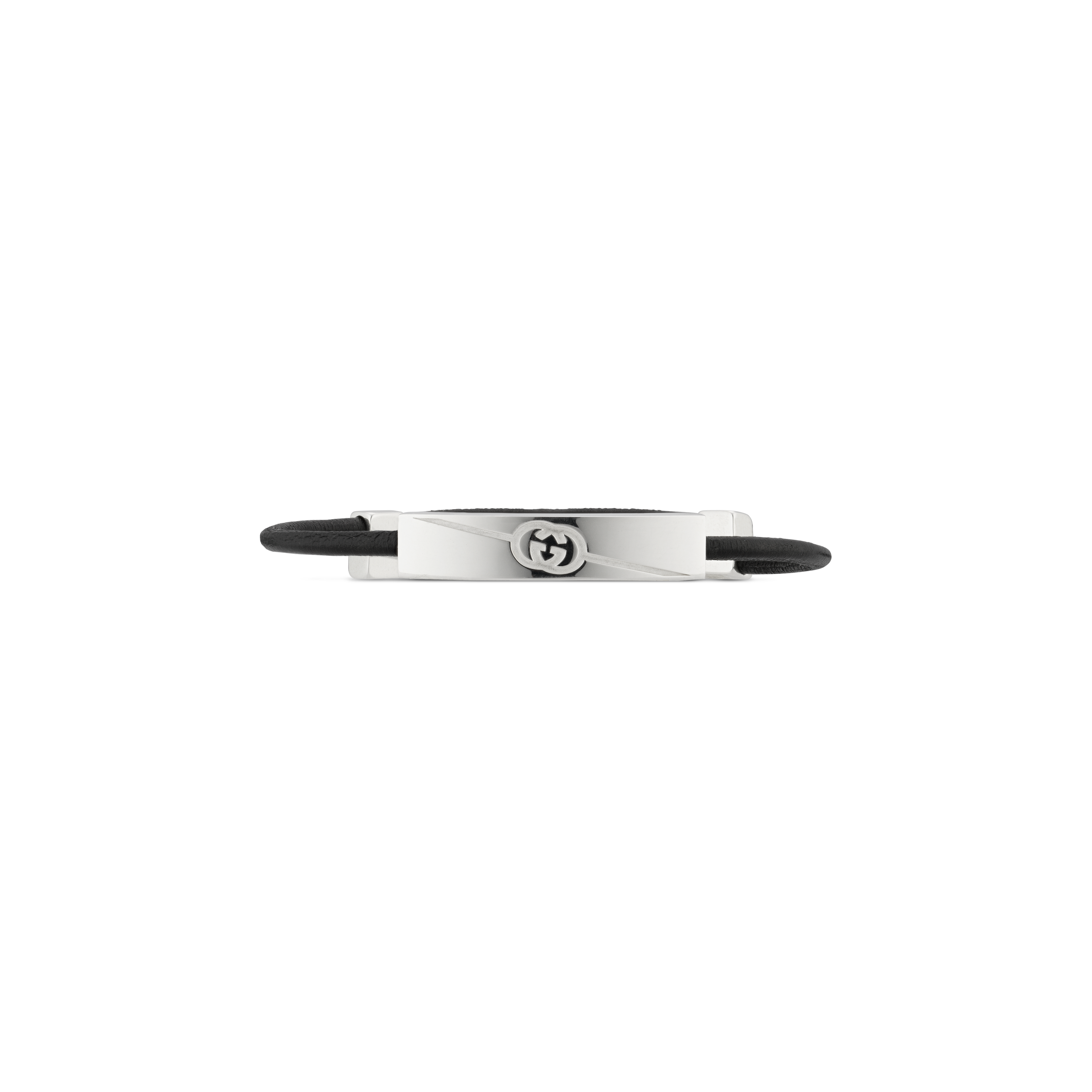 Gucci | BRACCIALE GUCCI TAG IN ARGENTO E CORDONE - YBA774464001 (2)