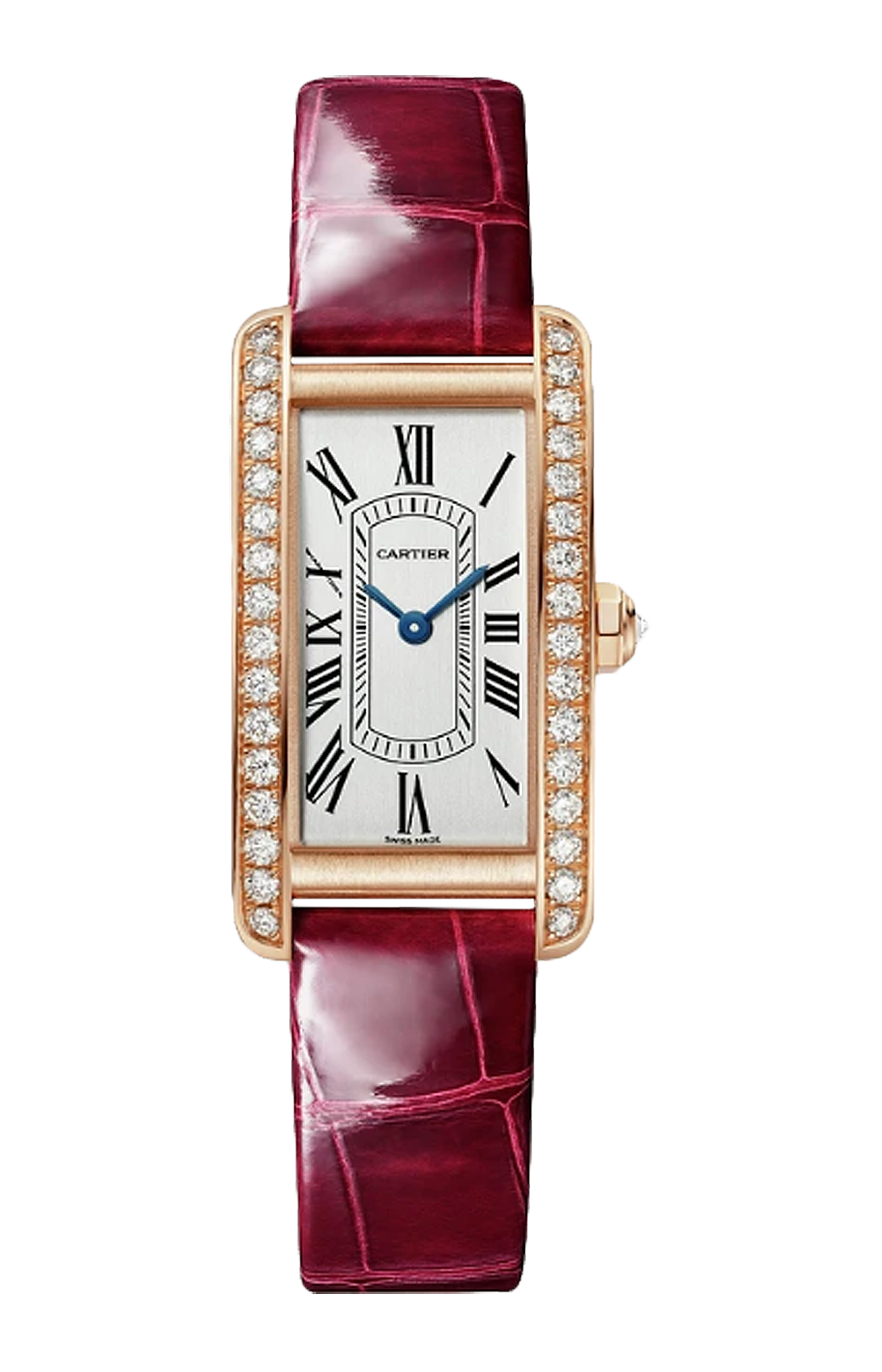 Cartier | TANK AM&Eacute;RICAINE, MODELLO PICCOLO, ORO ROSA, DIAMANTI, QUARZO - WJTA0059 (1)