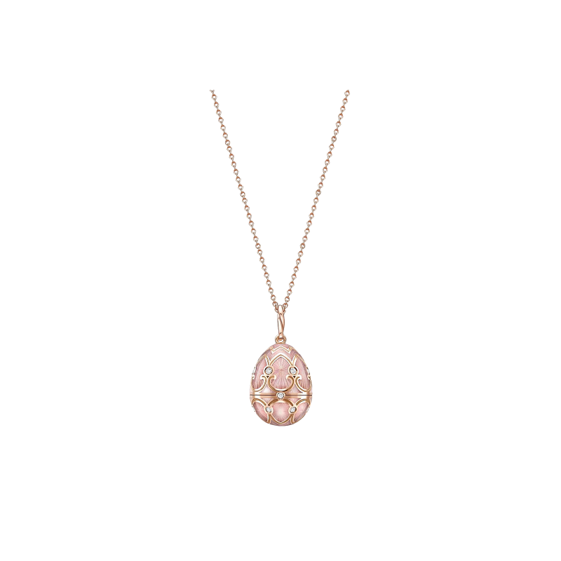 Faberg&eacute; | OVETTO FABERG&Eacute; HERITAGE, CUORE IN ORO ROSA, DIAMANTI E SMALTO GUILLOCH&Eacute; ROSA - 1151FP2131 (2)