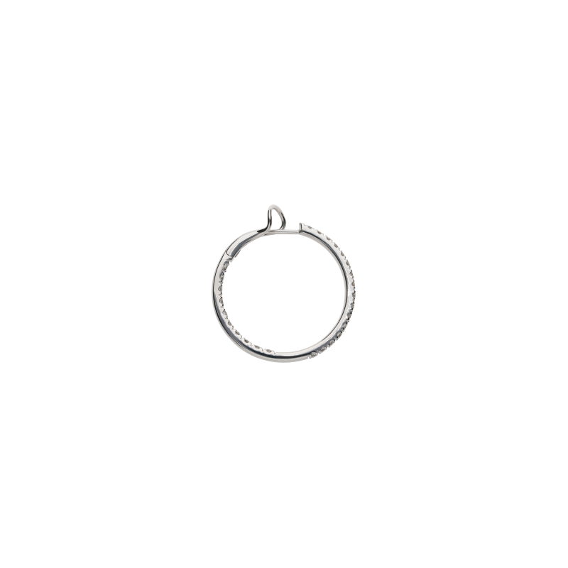 Bartorelli Italian Jewels | ORECCHINI A  CERCHIO IN ORO BIANCO FULL PAV&Eacute; DI DIAMANTI - 117-OR843-4 (2)