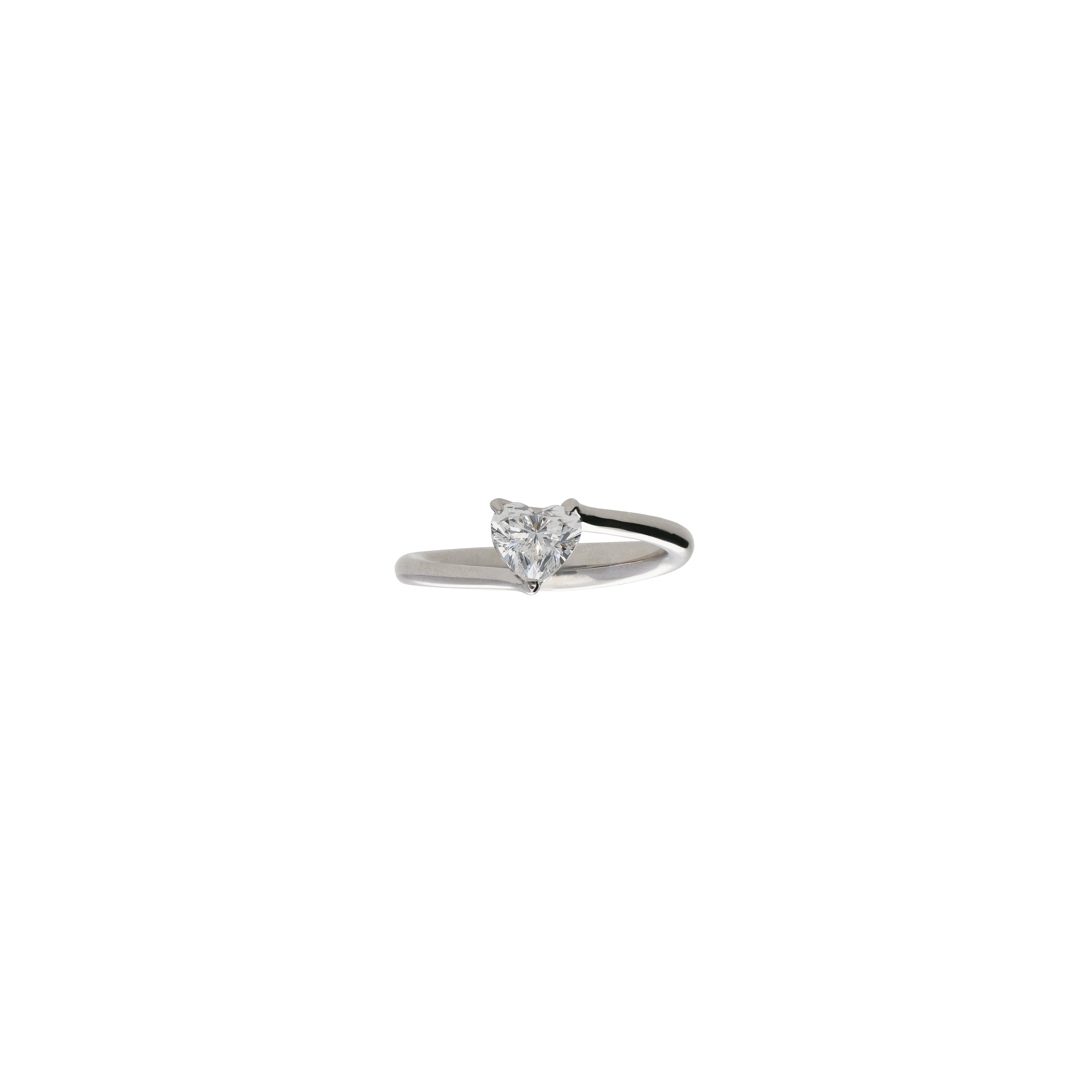 Bartorelli Italian Jewels | ANELLO SOLITARIO IN ORO BIANCO CON DIAMANTE CUORE - 000-5471NS (2)