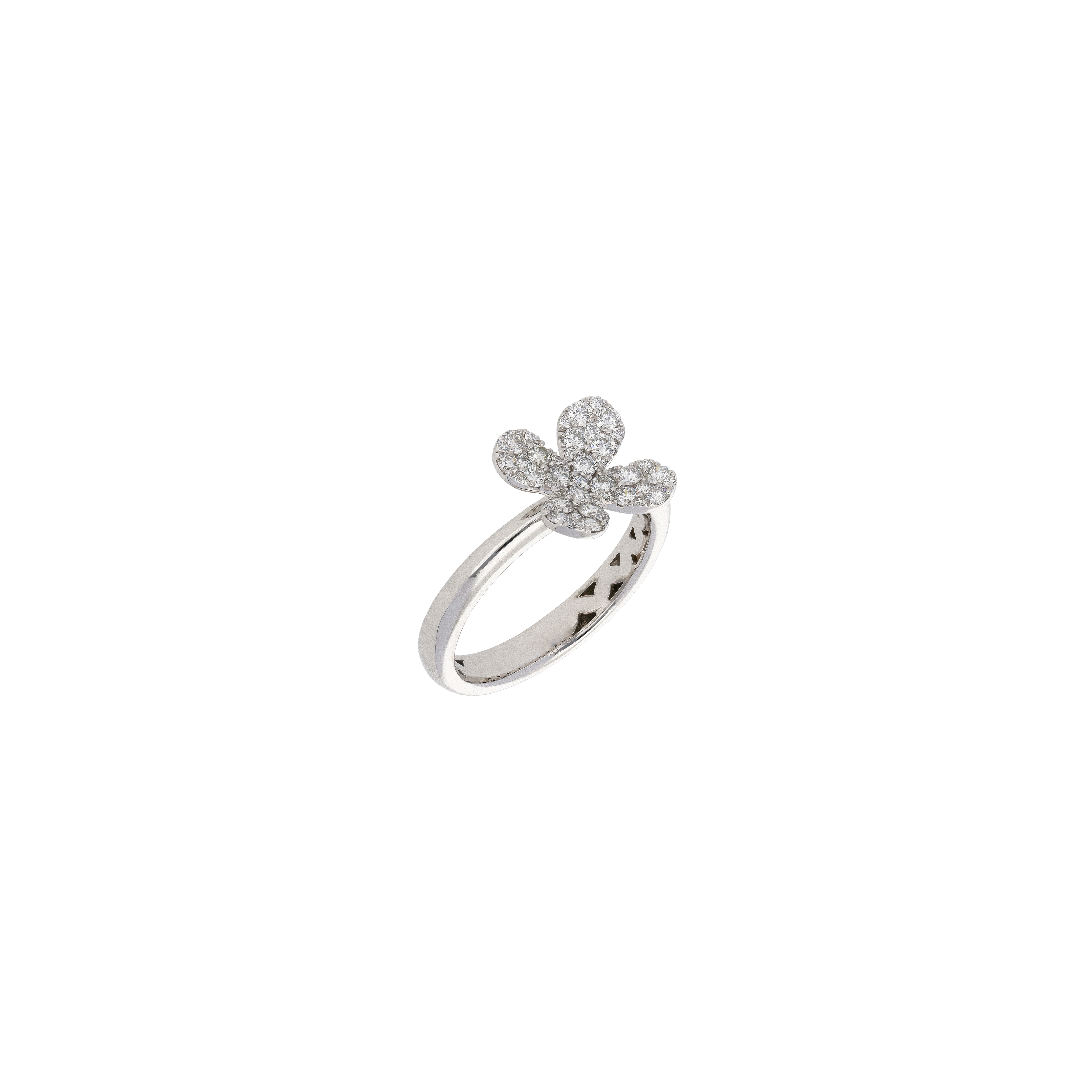 Bartorelli Italian Jewels | ANELLO FIORE IN ORO BIANCO E PAVE' DI DIAMANTI BIANCHI - 1AN0271567/3 (1)