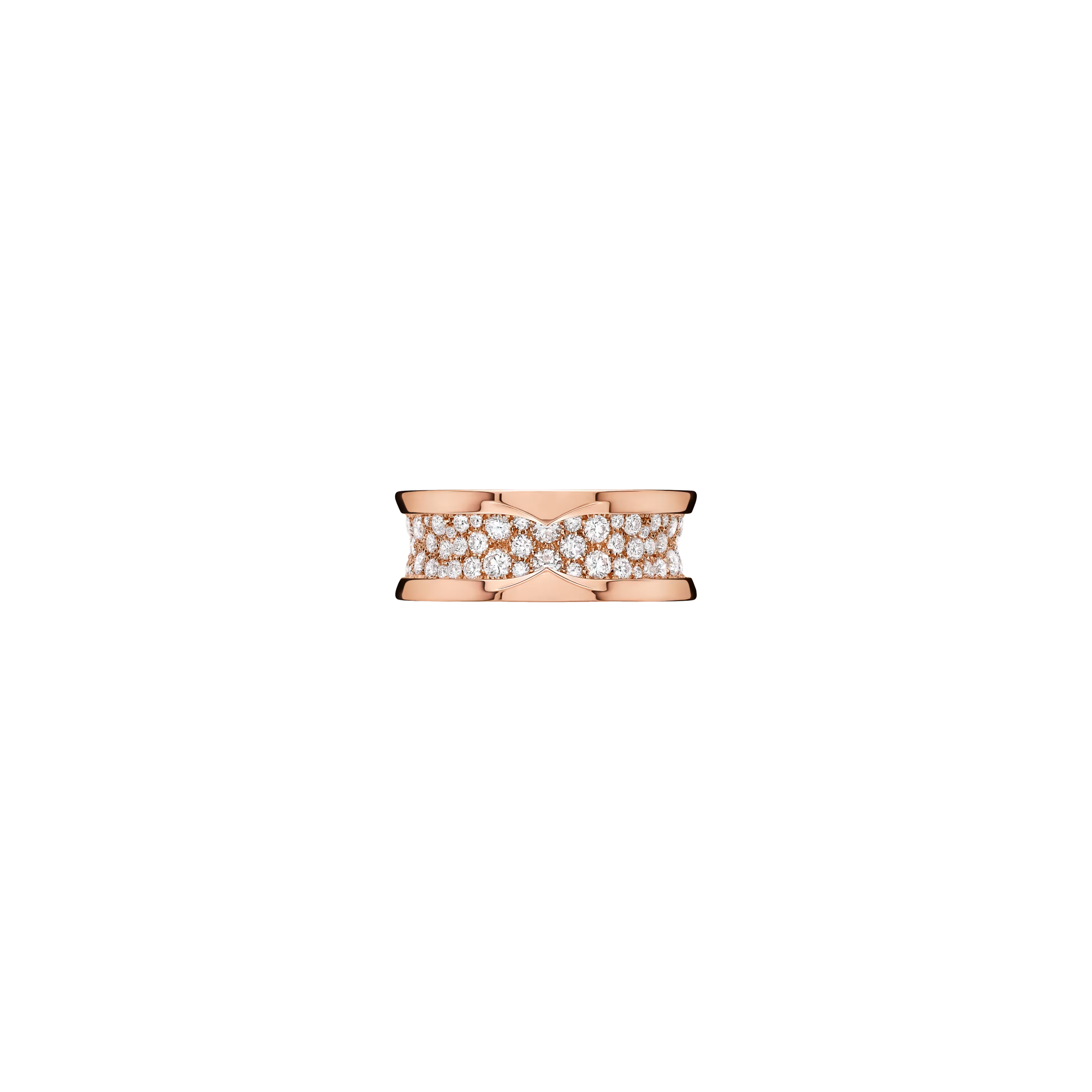Bulgari | ANELLO B.ZERO1 IN ORO ROSA CON PAV&Eacute; DI DIAMANTI LUNGO LA SPIRALE - AN860150 (2)
