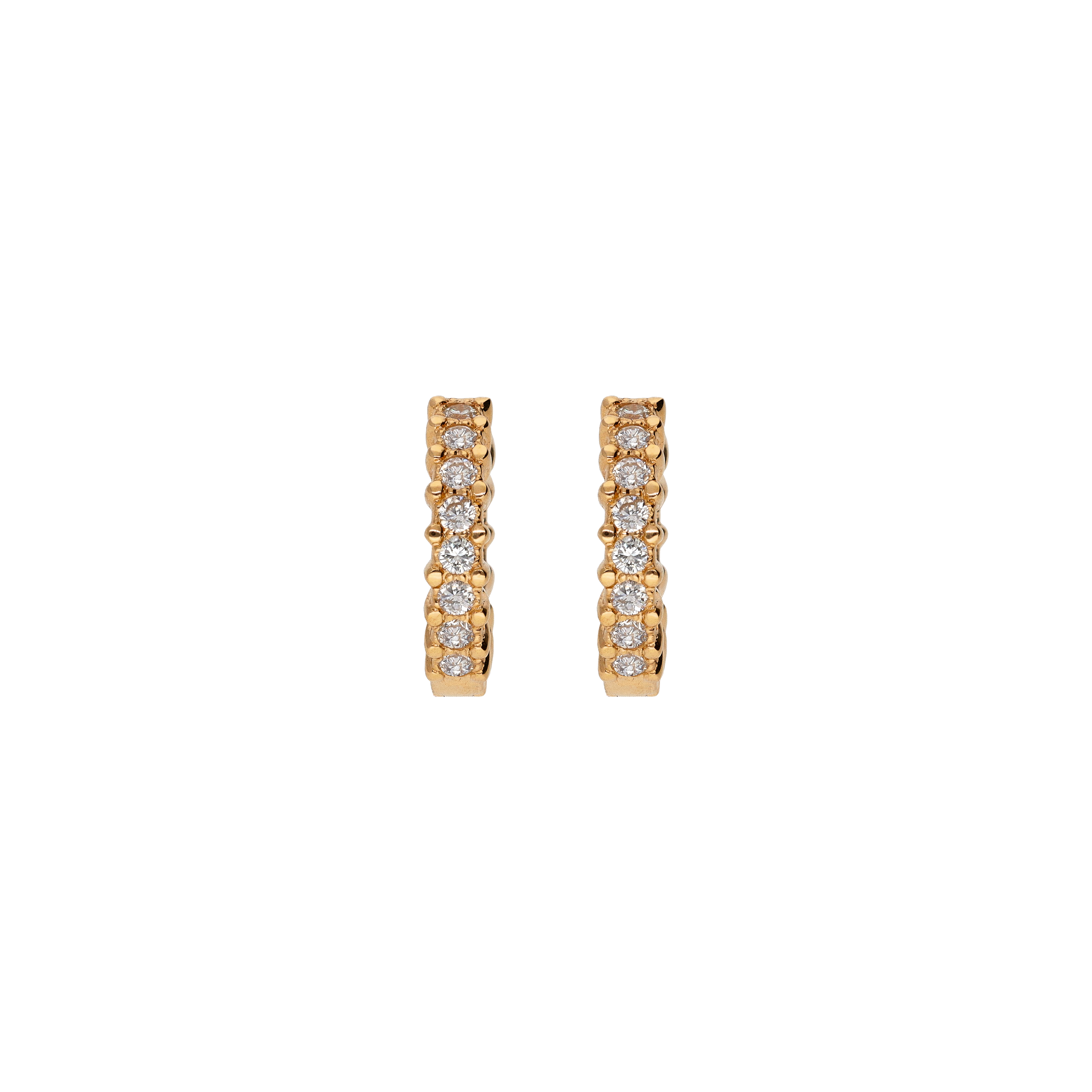 Bartorelli Italian Jewels | ORECCHINI A CERCHIO PICCOLO IN ORO ROSA CON PAV&Eacute; DI DIAMANTI - 411-ORCERC2 (1)