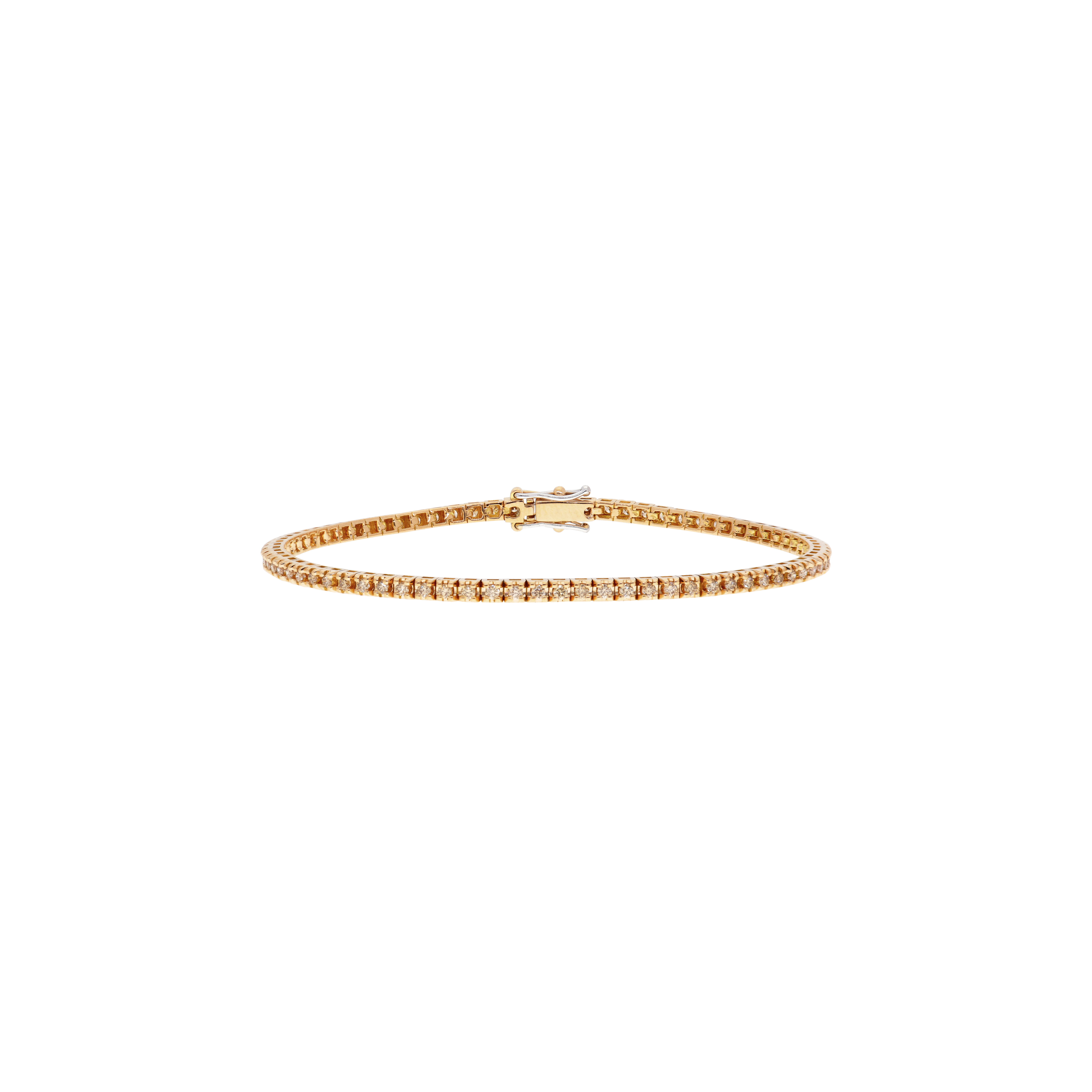Bartorelli Italian Jewels | BRACCIALE TENNIS IN ORO ROSA E DIAMANTI BROWN - 329-L1052-E (1)