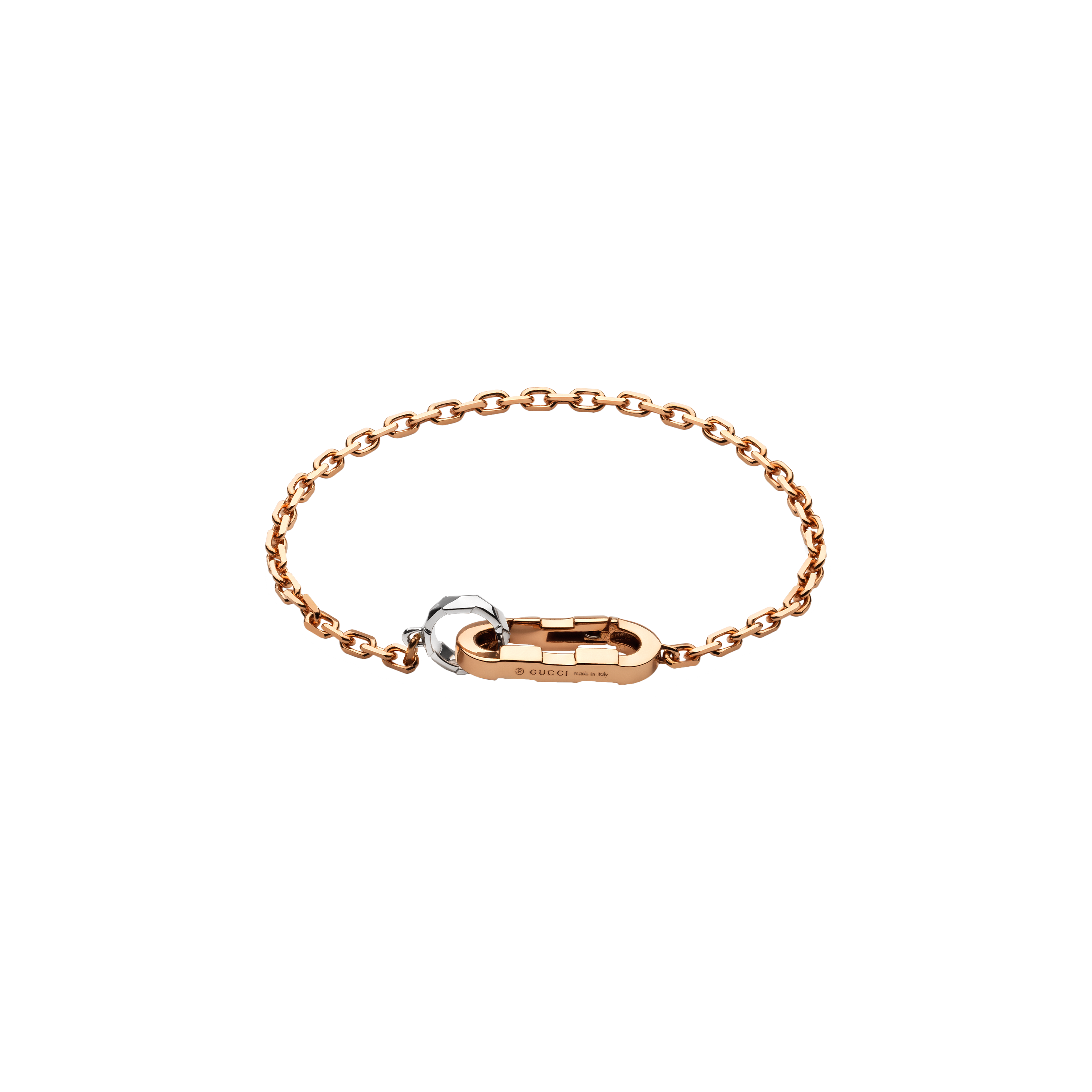 Gucci | BRACCIALE A CATENA GUCCI LINK TO LOVE IN ORO ROSA E ORO BIANCO - YBA786693002 (1)
