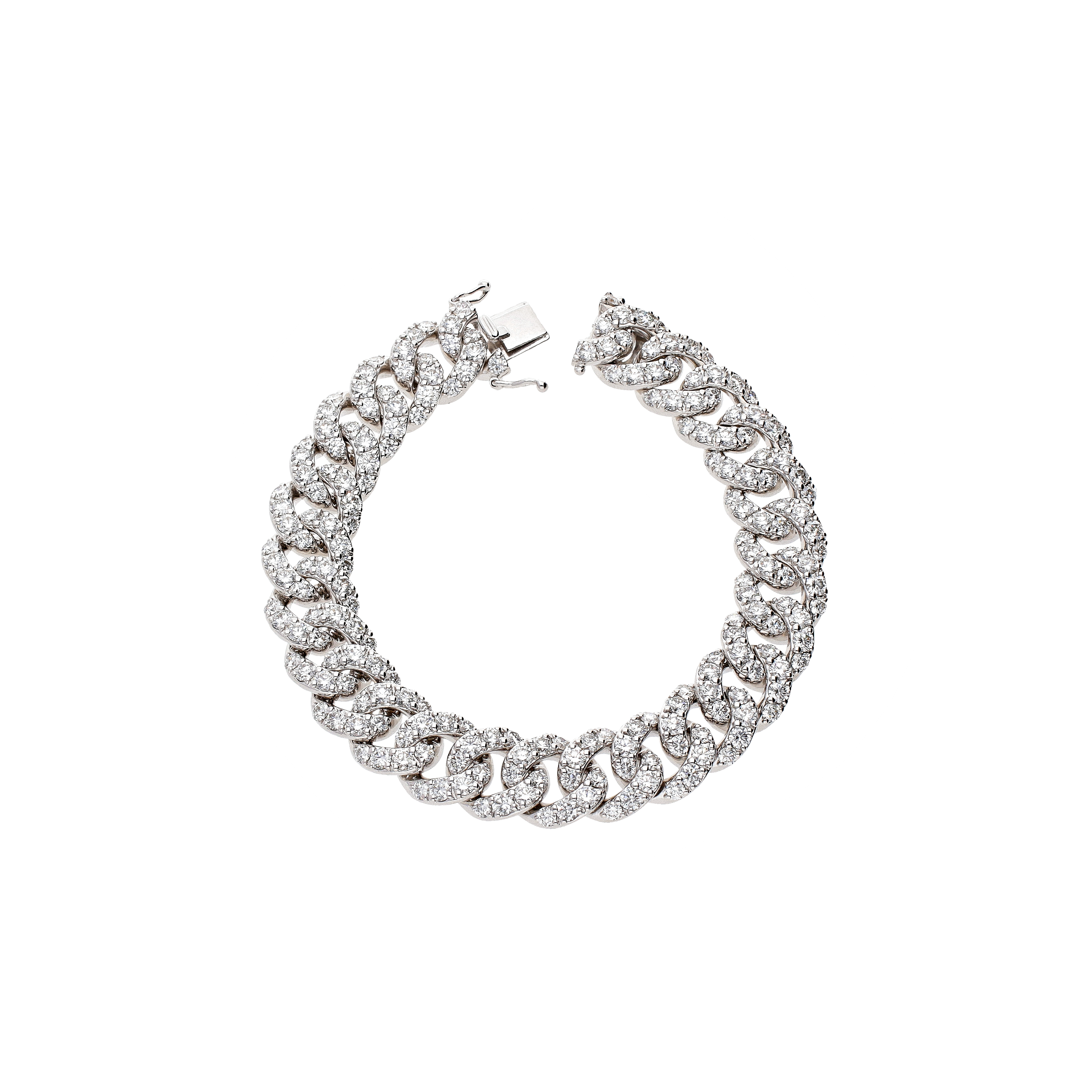 Bartorelli Italian Jewels | BRACCIALE GROUMETTE IN ORO BIANCO FULL PAV&Eacute; DI DIAMANTI - 117-B245 (1)