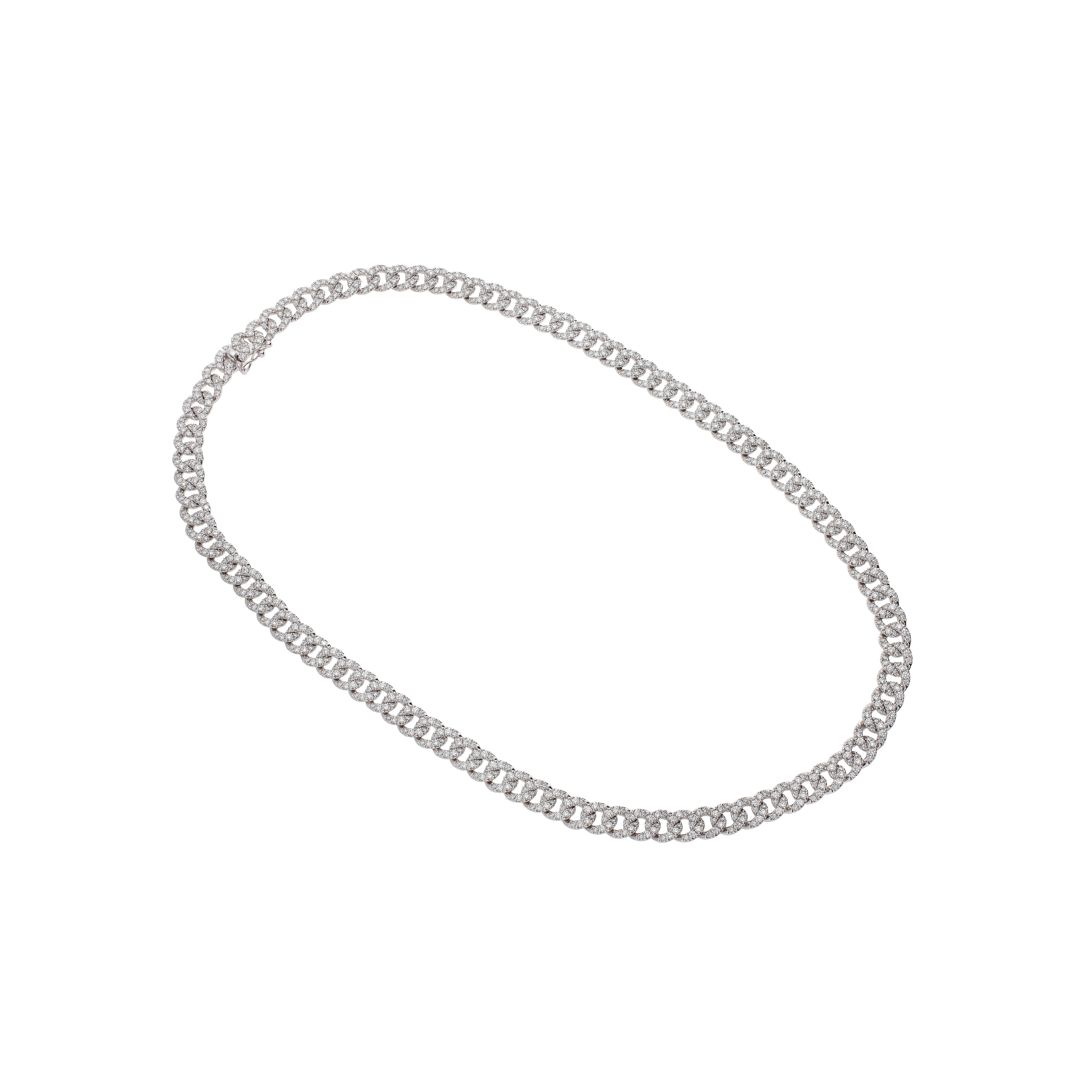 Bartorelli Italian Jewels | COLLANA GROUMETTE IN ORO BIANCO FULL PAV&Eacute; DI DIAMANTI - 234-5980-G-46 (1)