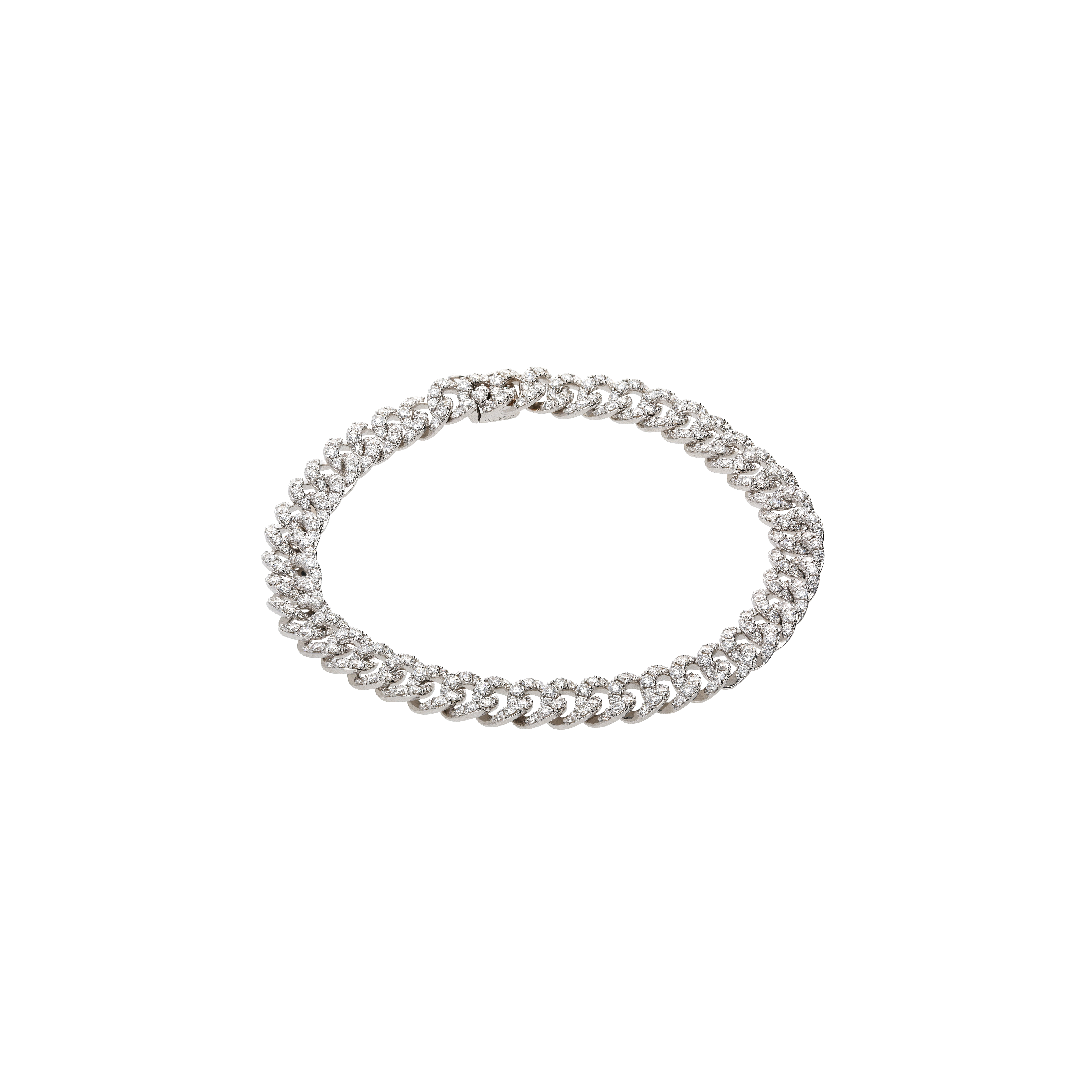 Bartorelli Italian Jewels | BRACCIALE GROUMETTE IN ORO BIANCO FULL PAV&Eacute; DI DIAMANTI - 216-CR1048 (1)