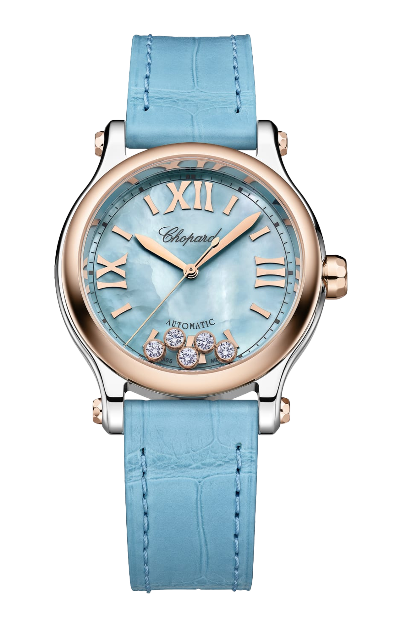 Chopard | HAPPY SPORT, 33 MM AUTOMATICO, ORO ROSA ETICO, LUCENT STEEL&trade;, DIAMANTI - 278608 (1)