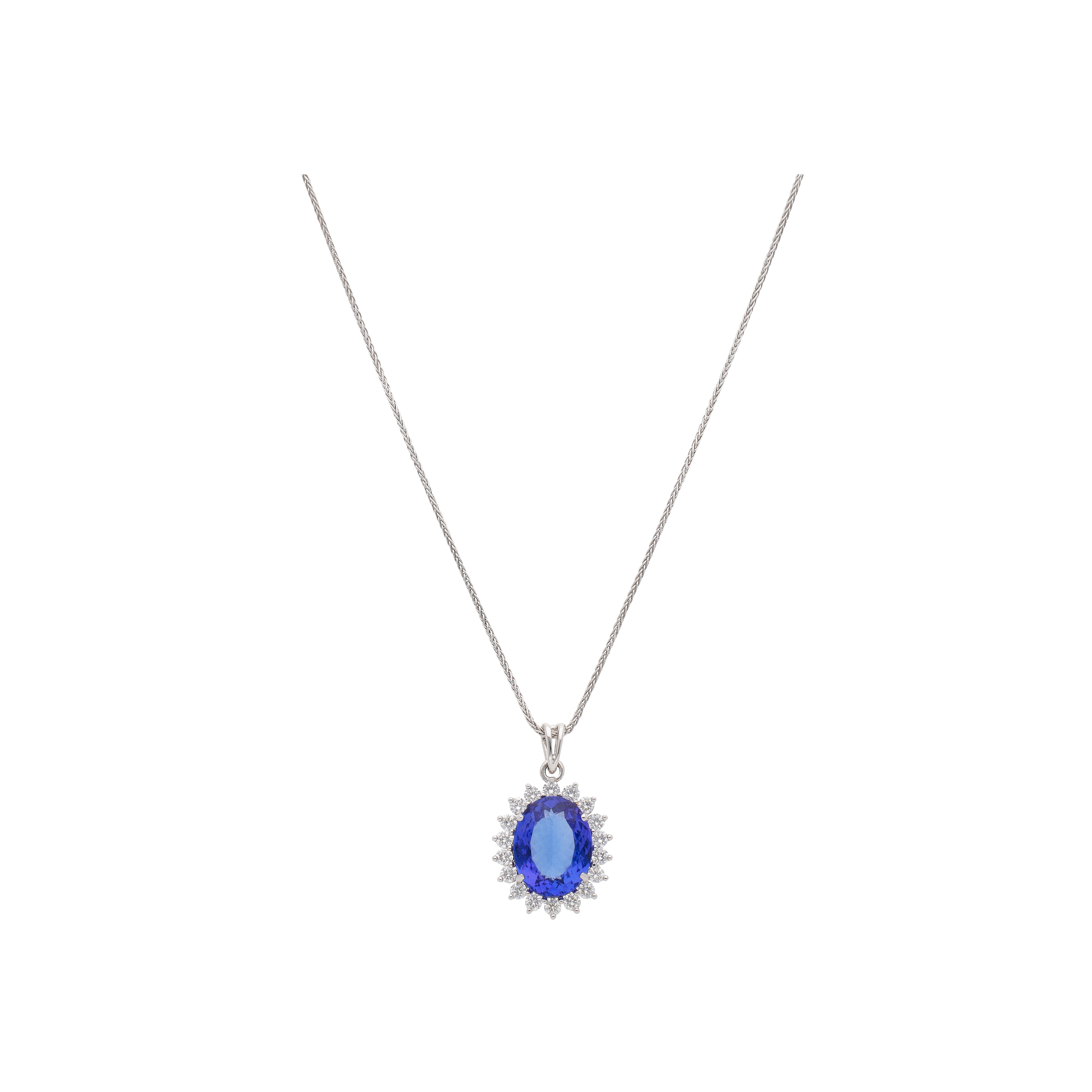 Bartorelli Italian Jewels | COLLANA IN ORO BIANCO CON PENDENTE TANZANITE E DIAMANTICERTIFICAZIONE SGR - 6587 (1)