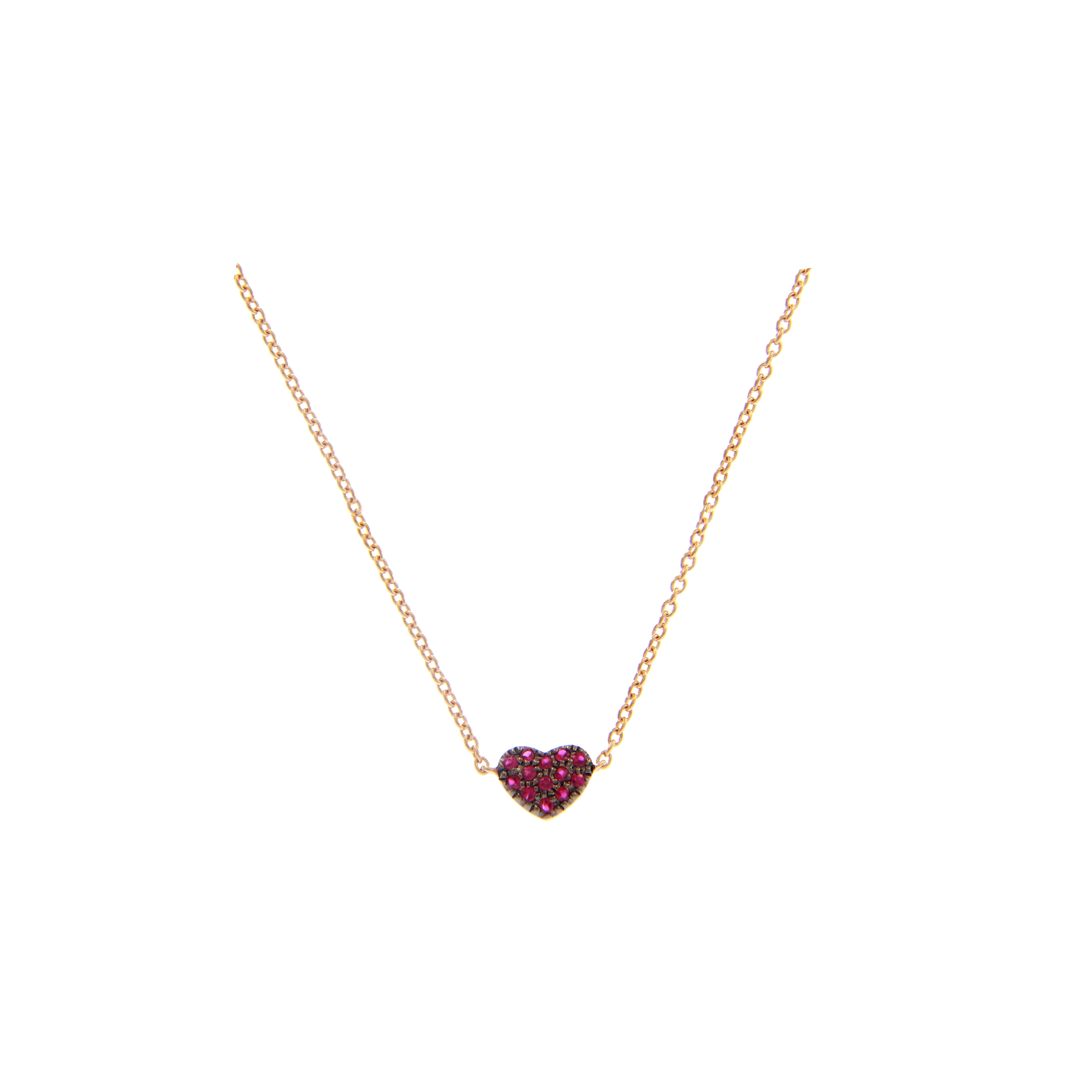 Bartorelli Italian Jewels | GIROCOLLO IN ORO ROSA CON CUORE DI RUBINI - 222917 (1)