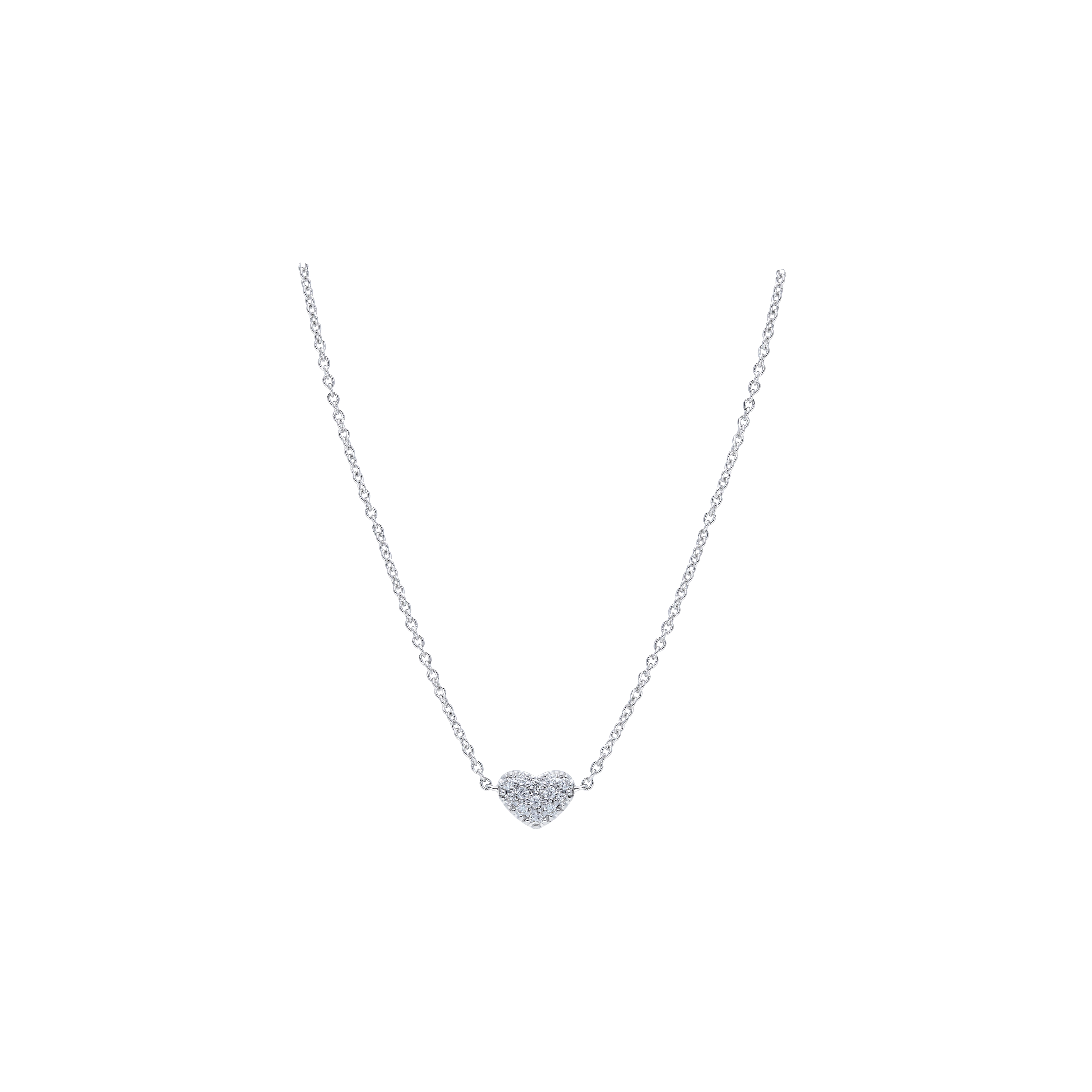 Bartorelli Italian Jewels | COLLANA IN ORO BIANCO CON CUORE IN PAV&Eacute; DI DIAMANTI - 249584 (1)