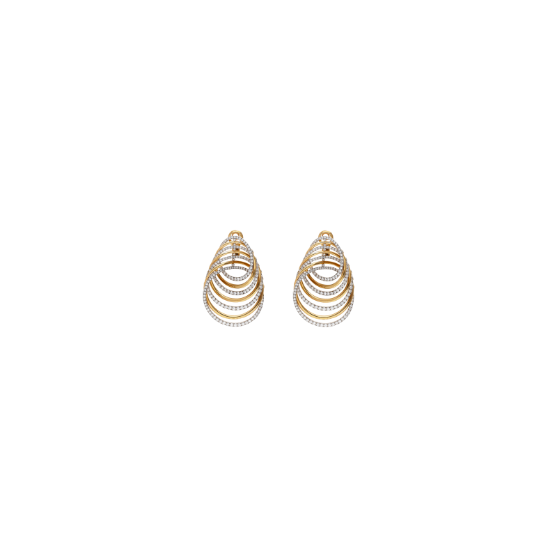 Bartorelli Italian Jewels | ORECCHINI A CERCHI CONCENTRICI IN ORO BIANCO E ORO ROSA CON DIAMANTI - OR4397 (1)