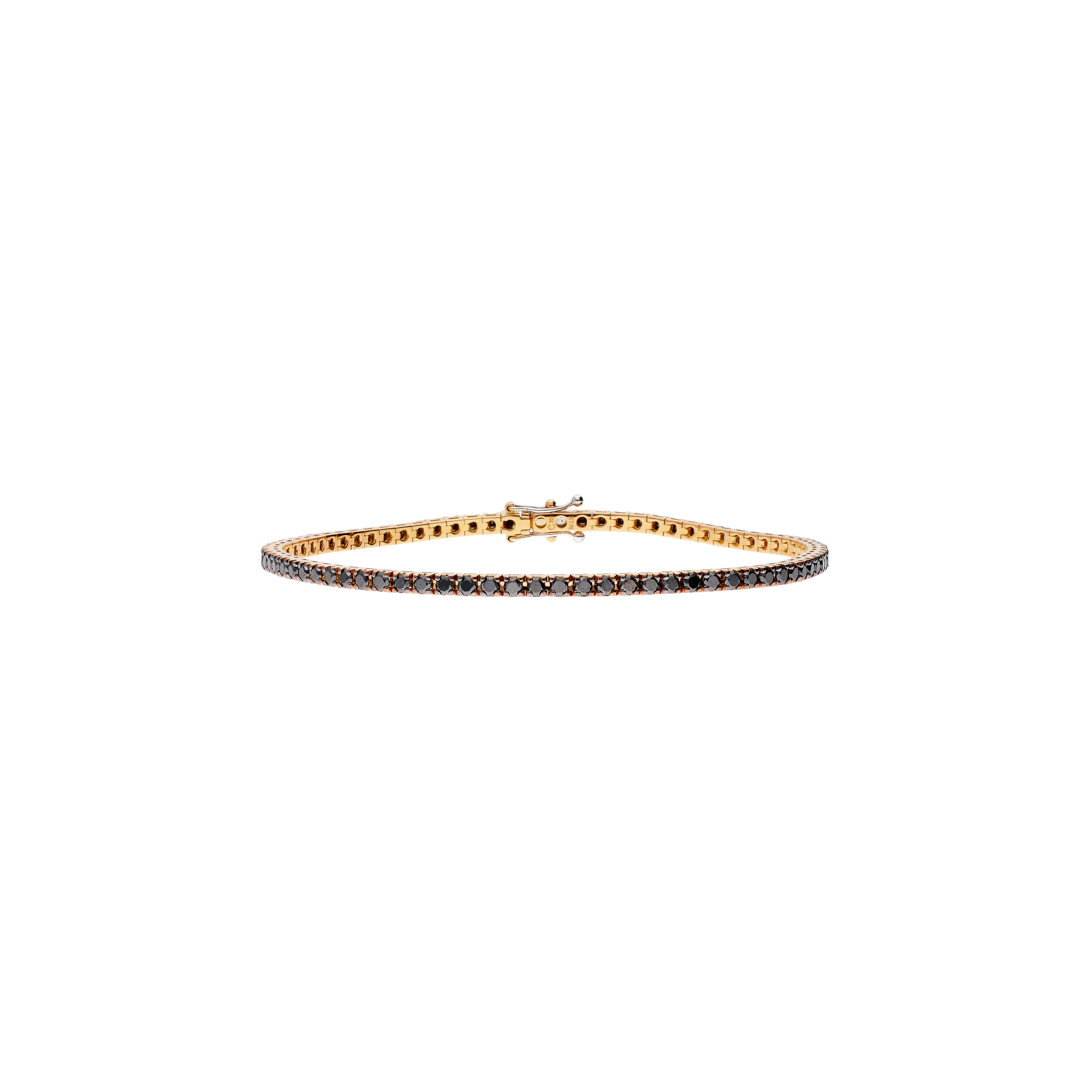 Bartorelli Italian Jewels | BRACCIALE TENNIS IN ORO ROSA E DIAMANTI NERI - 329-L1051-E-U (1)