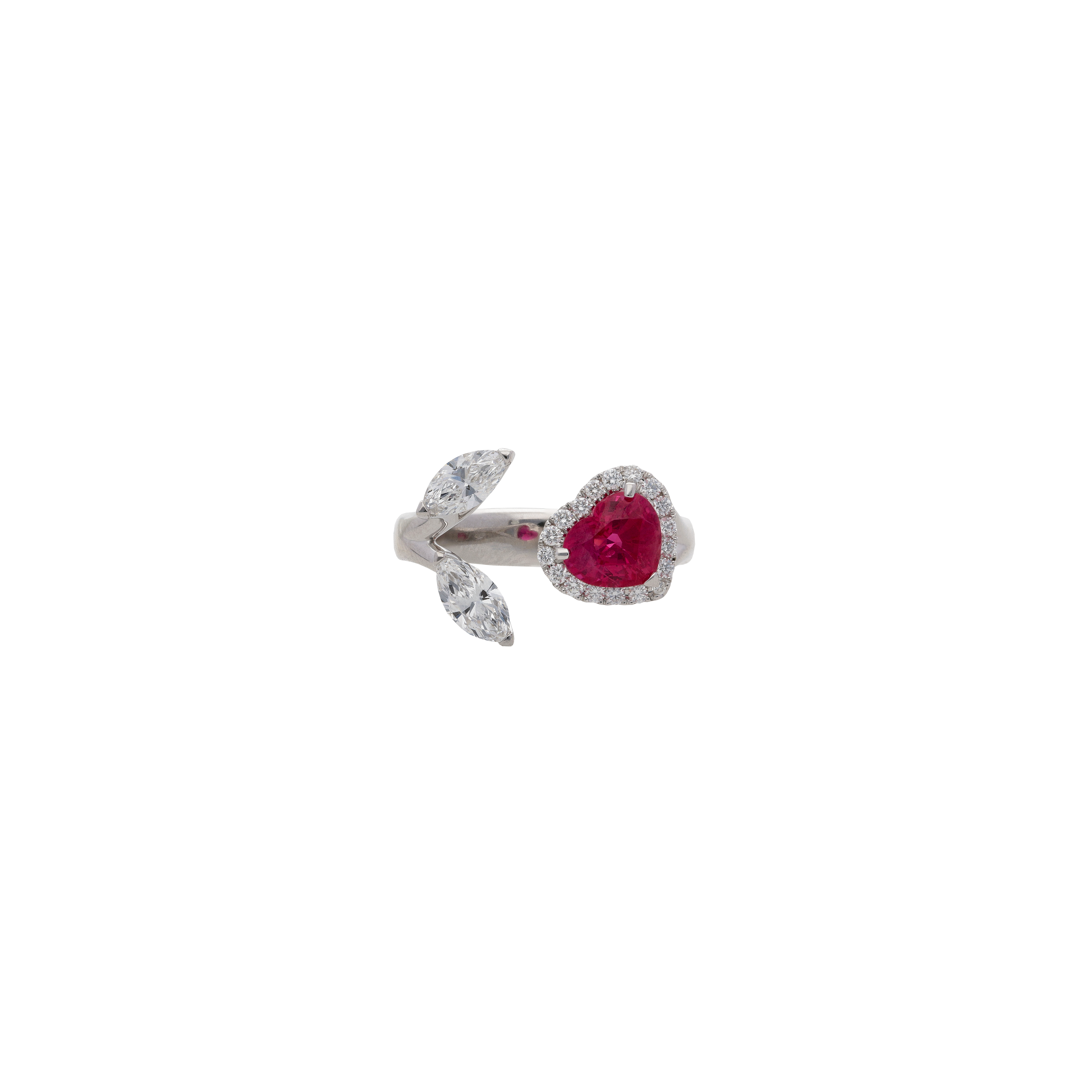 Bartorelli Italian Jewels | ANELLO APERTO CON RUBINO CUORE E DIAMANTI - 159-C525 (2)