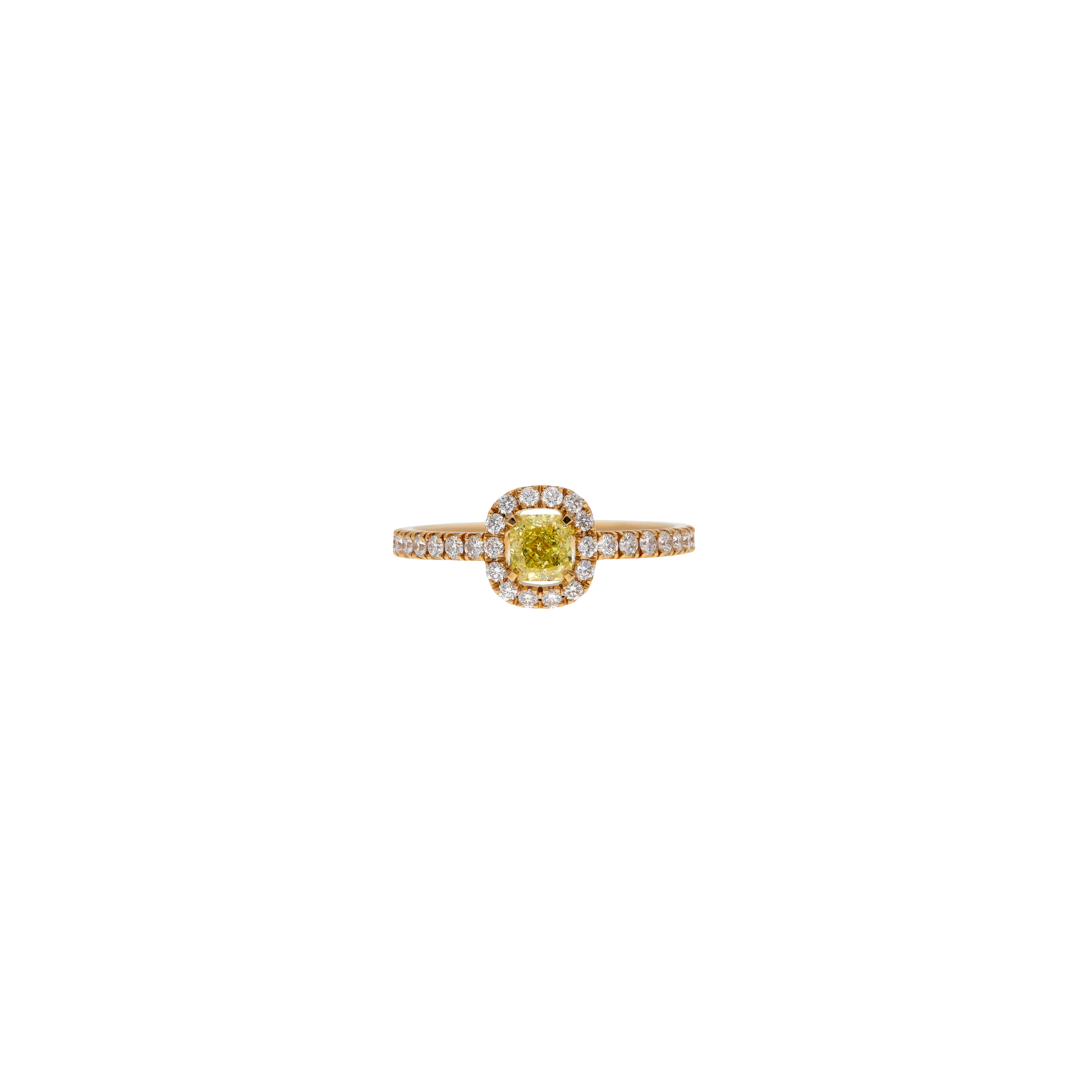Bartorelli Italian Jewels | ANELLO IN ORO ROSA CON DIAMANTE FANCY YELLOW E DIAMANTI BIANCHI - 372-3645-GI-3/4 (2)