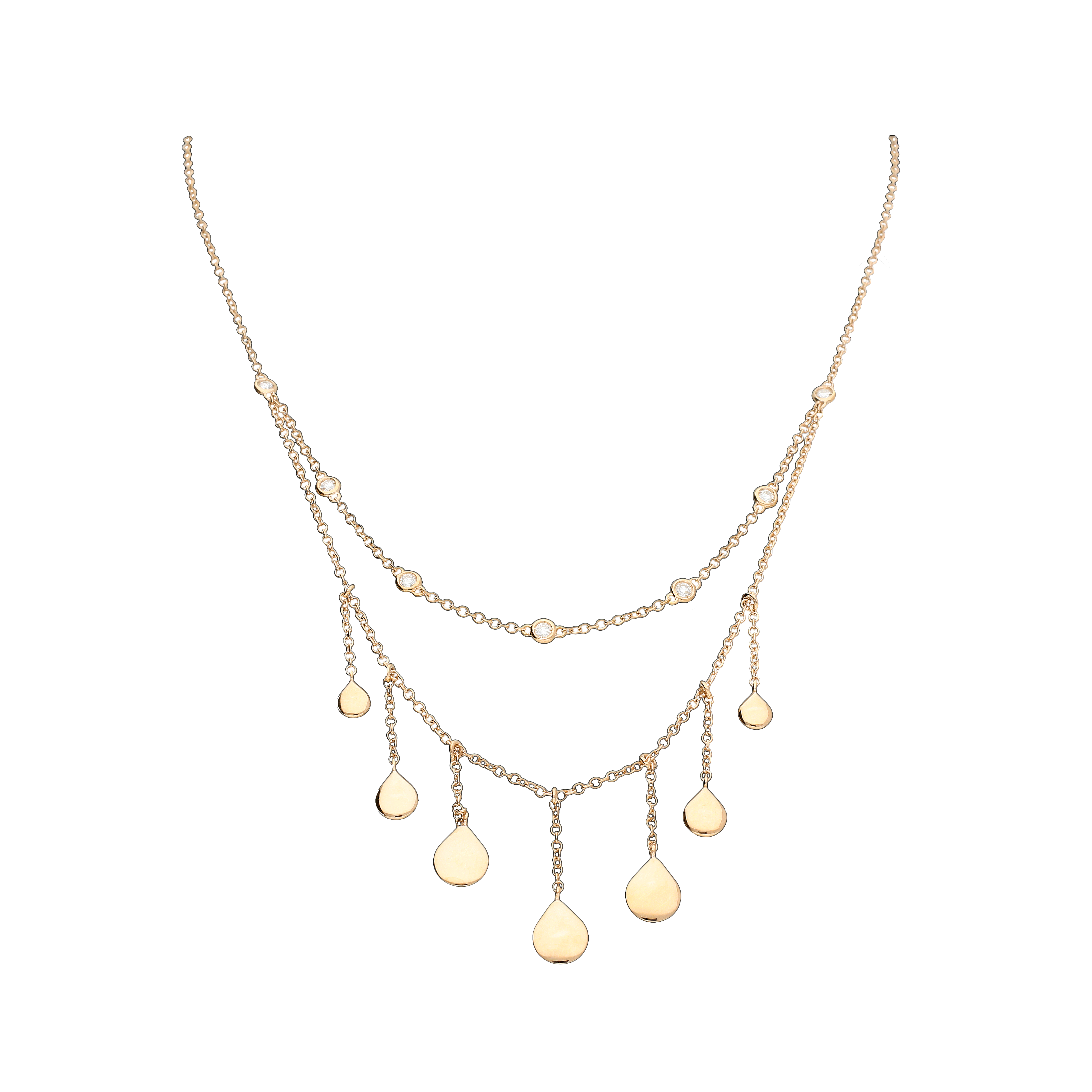 Bartorelli Italian Jewels | Collana lunga in oro rosa con pendenti e diamanti bianchi - COVA11027BWXX (1)