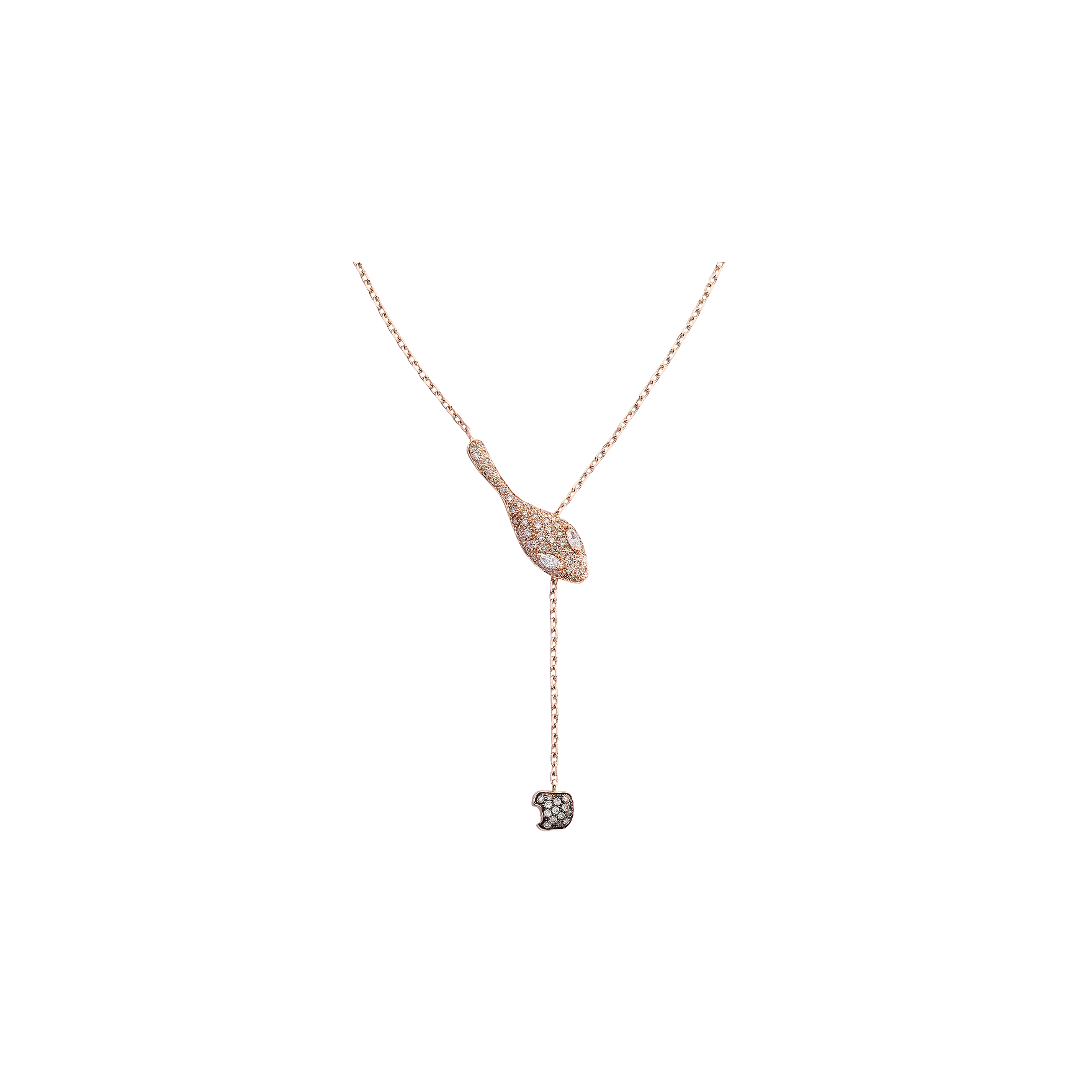 Dada Arrigoni | COLLANA MALAFEMMINA IN ORO ROSA CON DIAMANTI BIANCHI E BROWN - DMF00CARNDWDWDI (1)