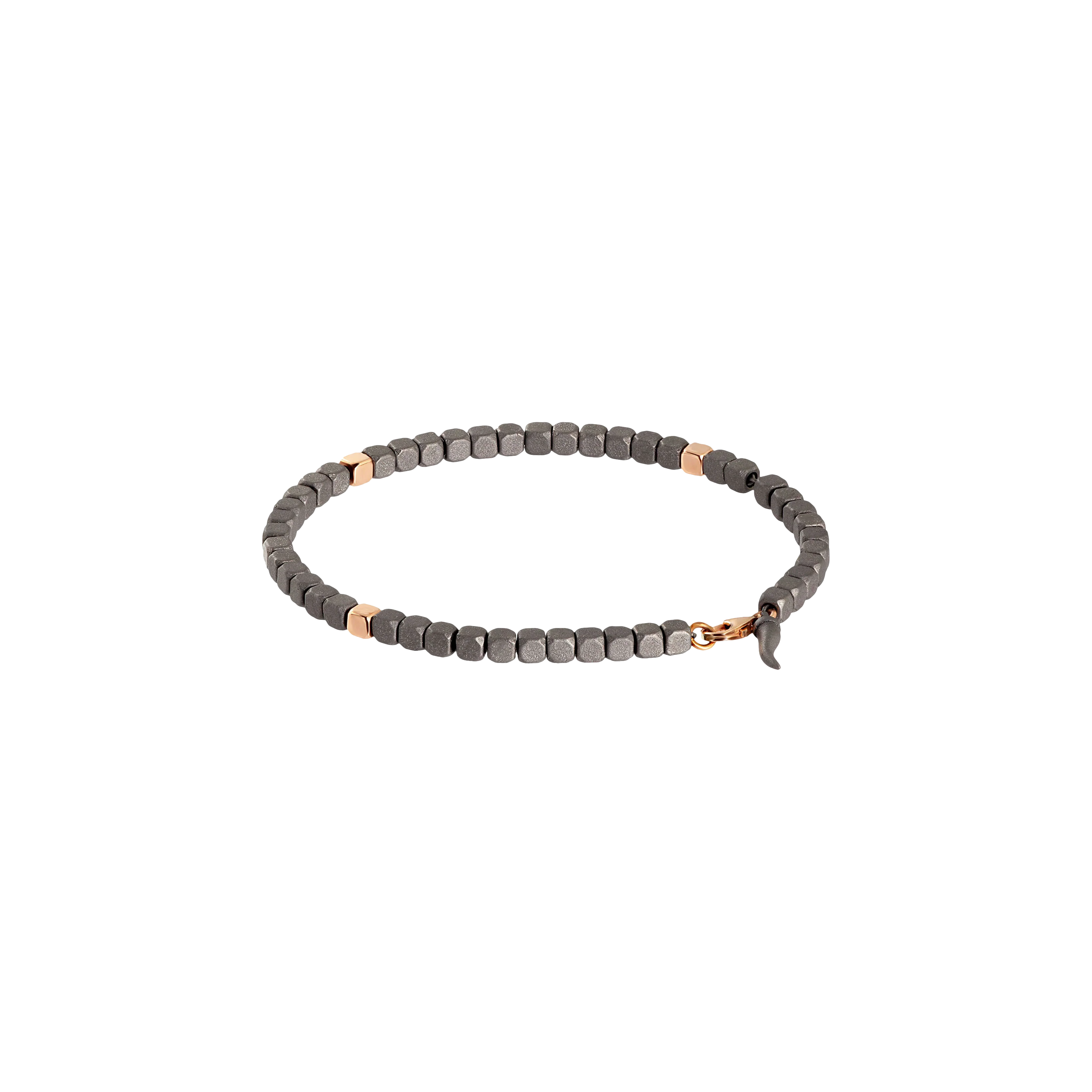 Mano | J . | BRACCIALE UOMO CON CUBI IN TITANIO E IN ORO ROSSO 9KT - MINBRT3RGCUP (1)