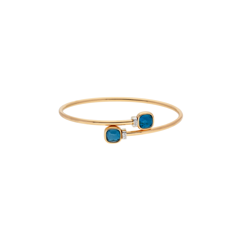 Pomellato | BRACCIALE NUDO MINI IN ORO ROSA CON TOPAZIO BLUE LONDON E DIAMANTI - PBC5020O6WHRDB0TL (2)