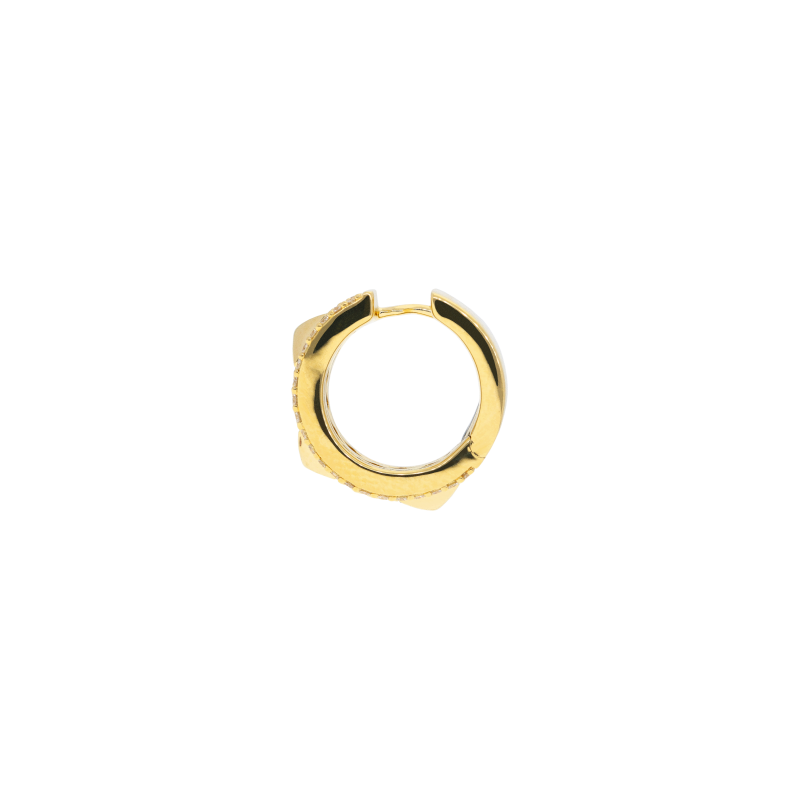 Bartorelli Italian Jewels | ORECCHINI PIRAMIDI CERCHIO PICCOLO IN ORO GIALLO FULL PAV&Egrave; DI DIAMANTI BIANCHI - VE29013DY (2)