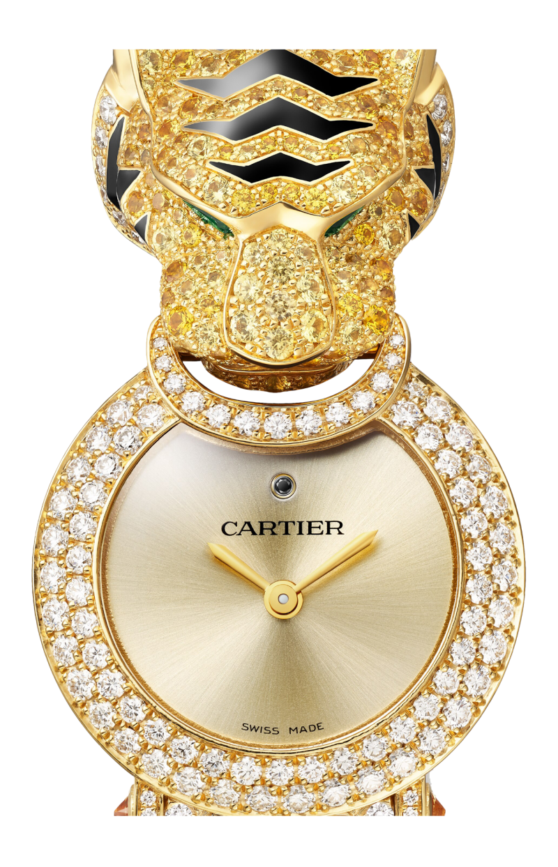 Cartier | OROLOGIO GIOIELLO ANIMALIER, ORO GIALLO, DIAMANTI, PIETRE PREZIOSE, QUARZO - HPI01783 (2)