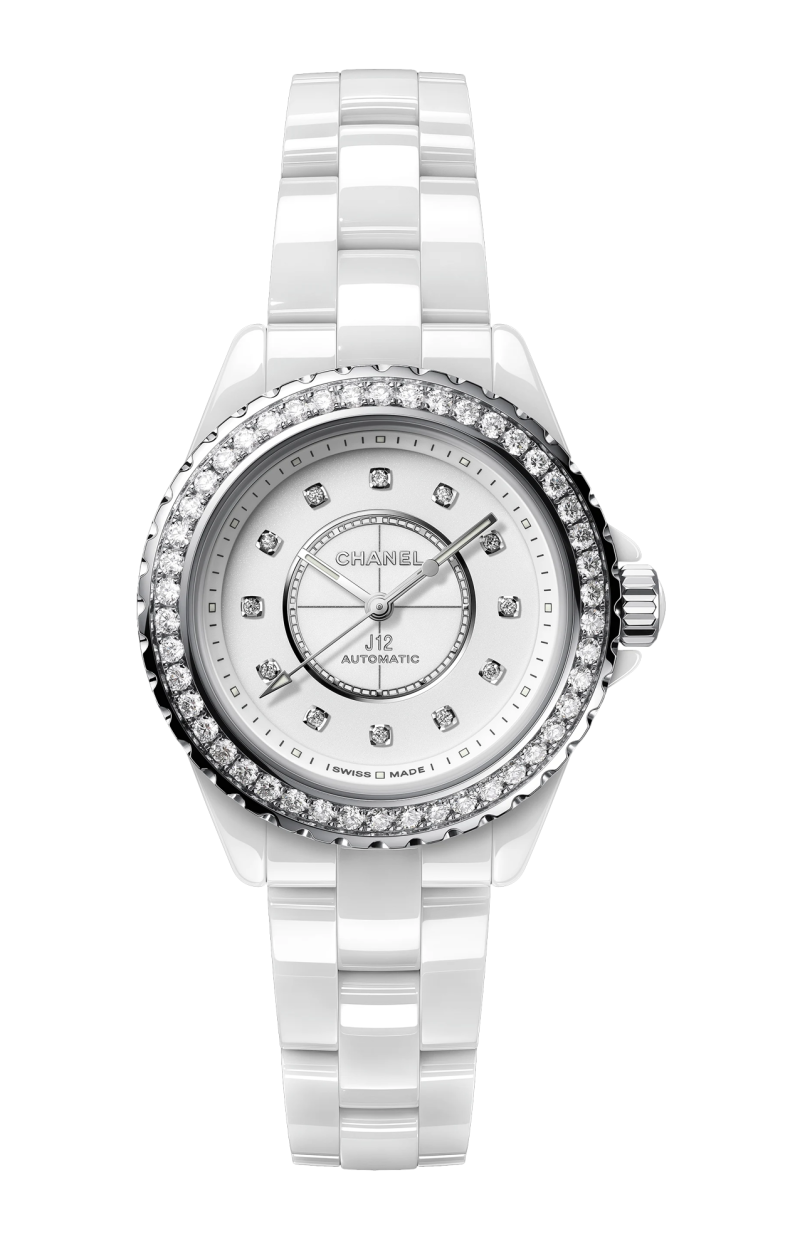 Chanel | J12 CON LUNETTA DI DIAMANTI CALIBRO 12.2, 33 MM - H10473 (1)