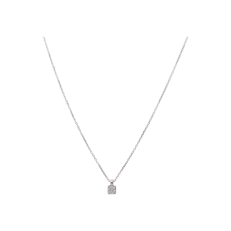 Bartorelli Italian Jewels | COLLANA IN ORO BIANCO CON DIAMANTE BIANCO - 392-5508 (1)