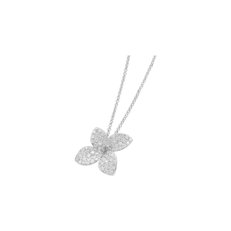 Pasquale Bruni | COLLANA PETIT GARDEN IN ORO BIANCO CON DIAMANTI, FIORE MEDIO - 15373B (1)