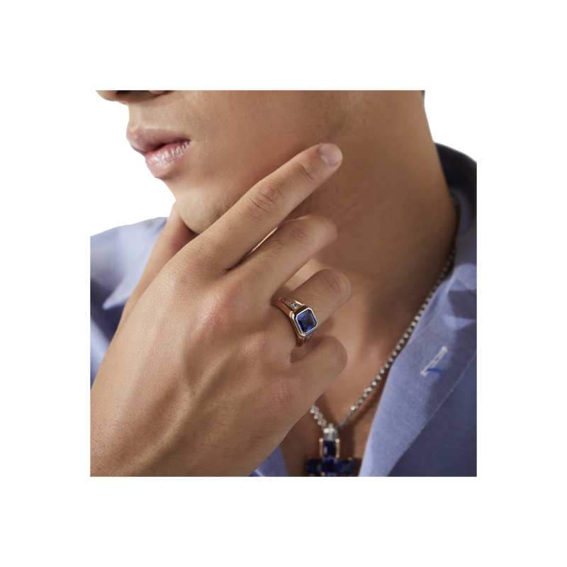 Zancan | ANELLO ZANCAN IN ORO 18KT CON ZAFFIRO BLU E DIAMANTI - EA396RB (4)