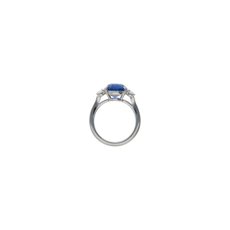 Bartorelli Italian Jewels | ANELLO IN ORO BIANCO CON ZAFFIRO BLU CENTRALE, DIAMANTI LATERALI E LUNGO IL GAMBO - 000-5791NS (3)