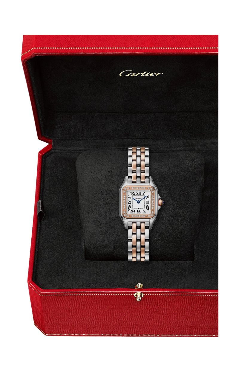 Cartier | PANTH&Egrave;RE DE CARTIER MODELLO PICCOLO, ORO ROSA, ACCIAIO E DIAMANTI, QUARZO - W3PN0014 (7)